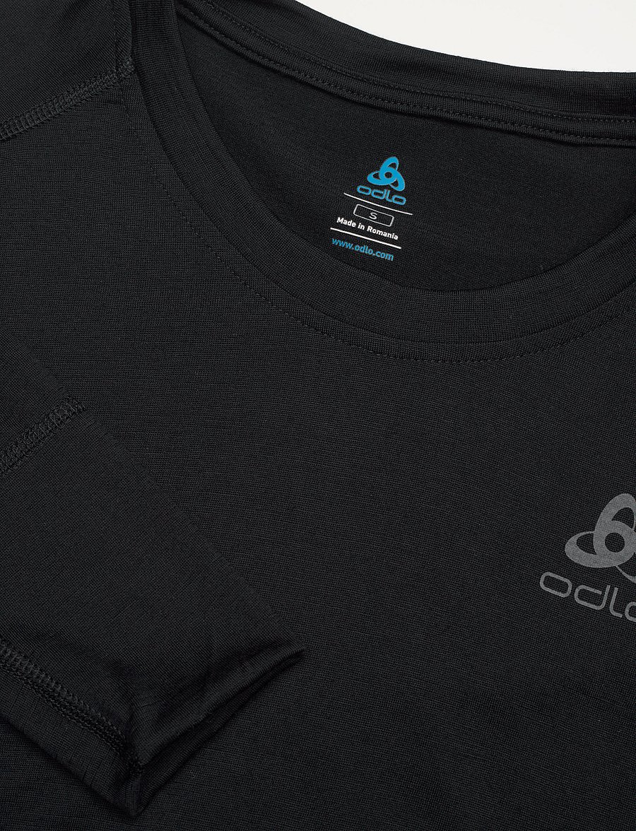 Odlo - BL TOP crew neck l/s MERINO 200 - baselayer overdele - black - 5