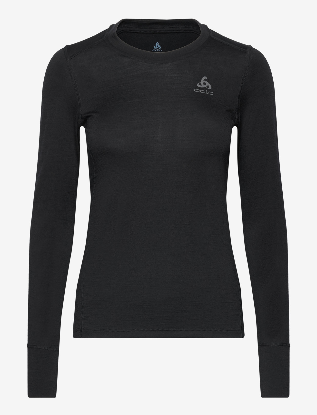 Odlo - Odlo Merino 200 Bl Top Crew Neck L/S - aluskihina kantavad alussärgid - black - 1