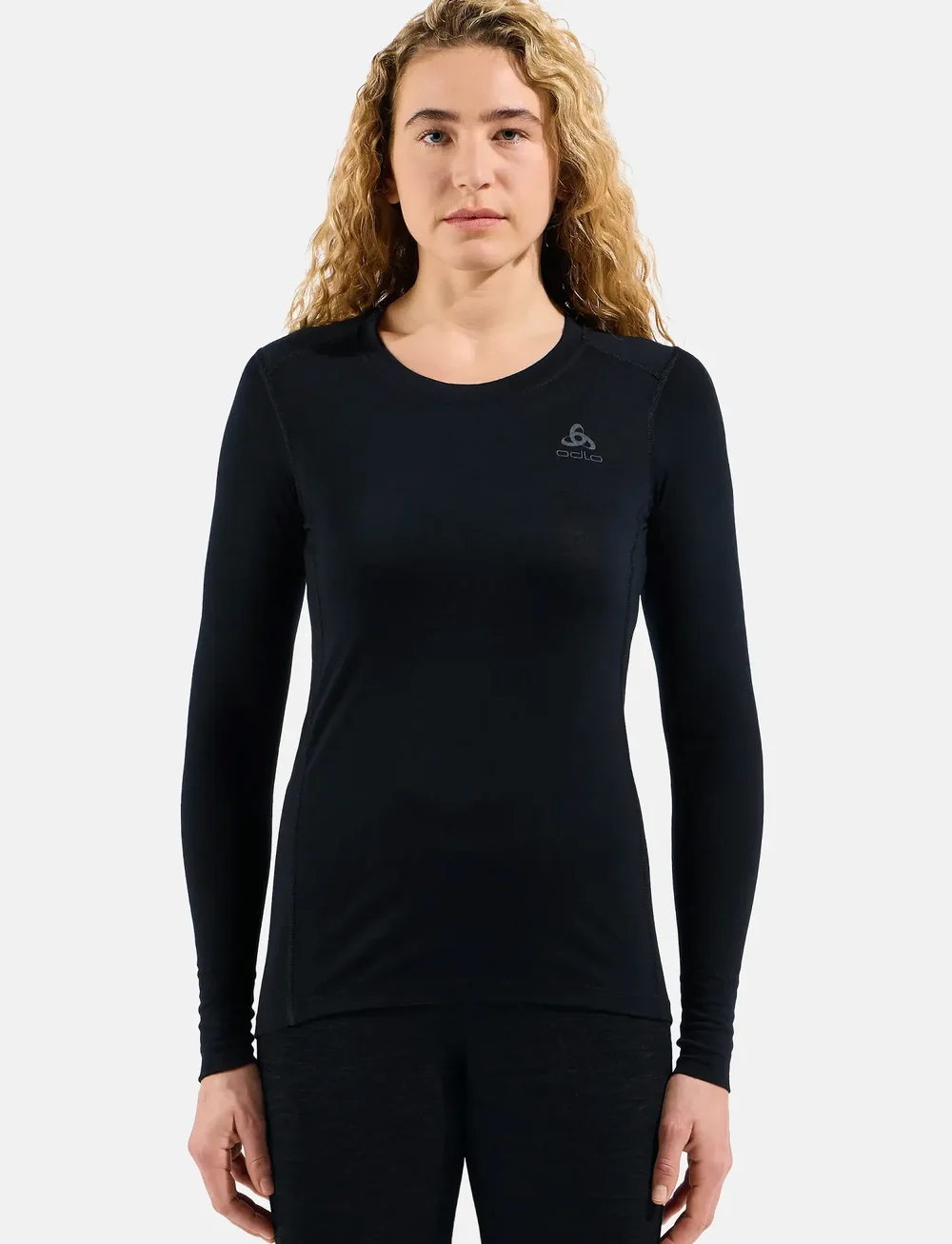 Odlo - Odlo Merino 200 Bl Top Crew Neck L/S - aluskihina kantavad alussärgid - black - 0