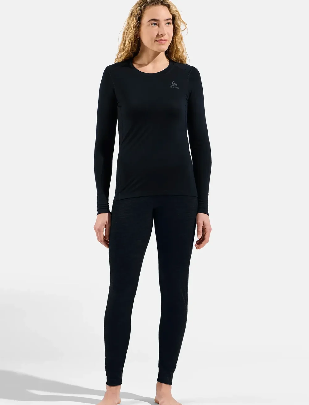 Odlo - Odlo Merino 200 Bl Top Crew Neck L/S - aluskihina kantavad alussärgid - black - 4