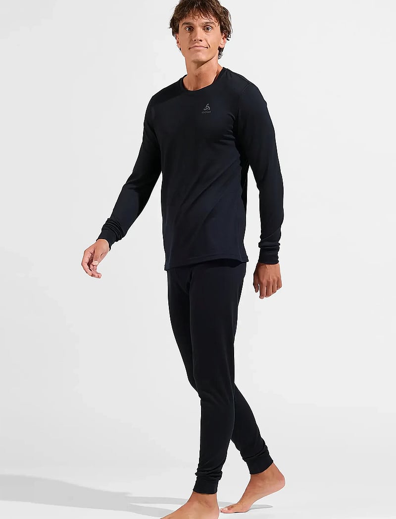 Odlo - Odlo Merino 200 Bl Top Crew Neck L/S - aluskihina kantavad alussärgid - black - 5