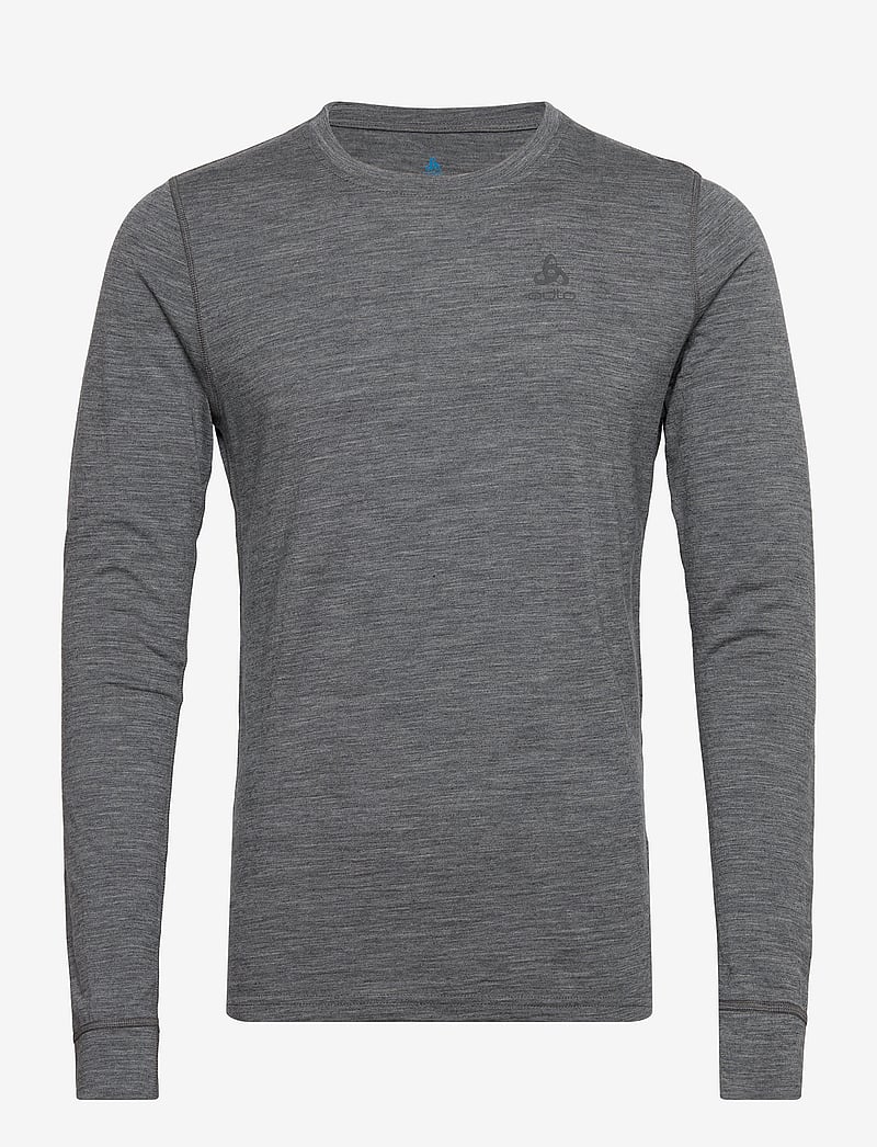 Odlo - Odlo Merino 200 Bl Top Crew Neck L/S - underställströjor - odlo steel grey melange - 1