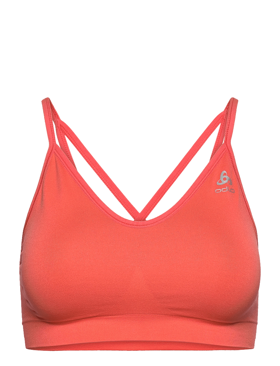 Odlo - ODLO Sport bra SEAMLESS SOFT - living coral - grey melange - 1