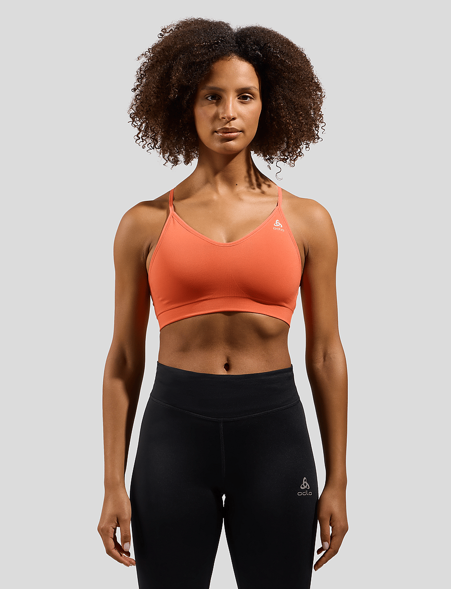 Odlo - ODLO Sport bra SEAMLESS SOFT - living coral - grey melange - 0