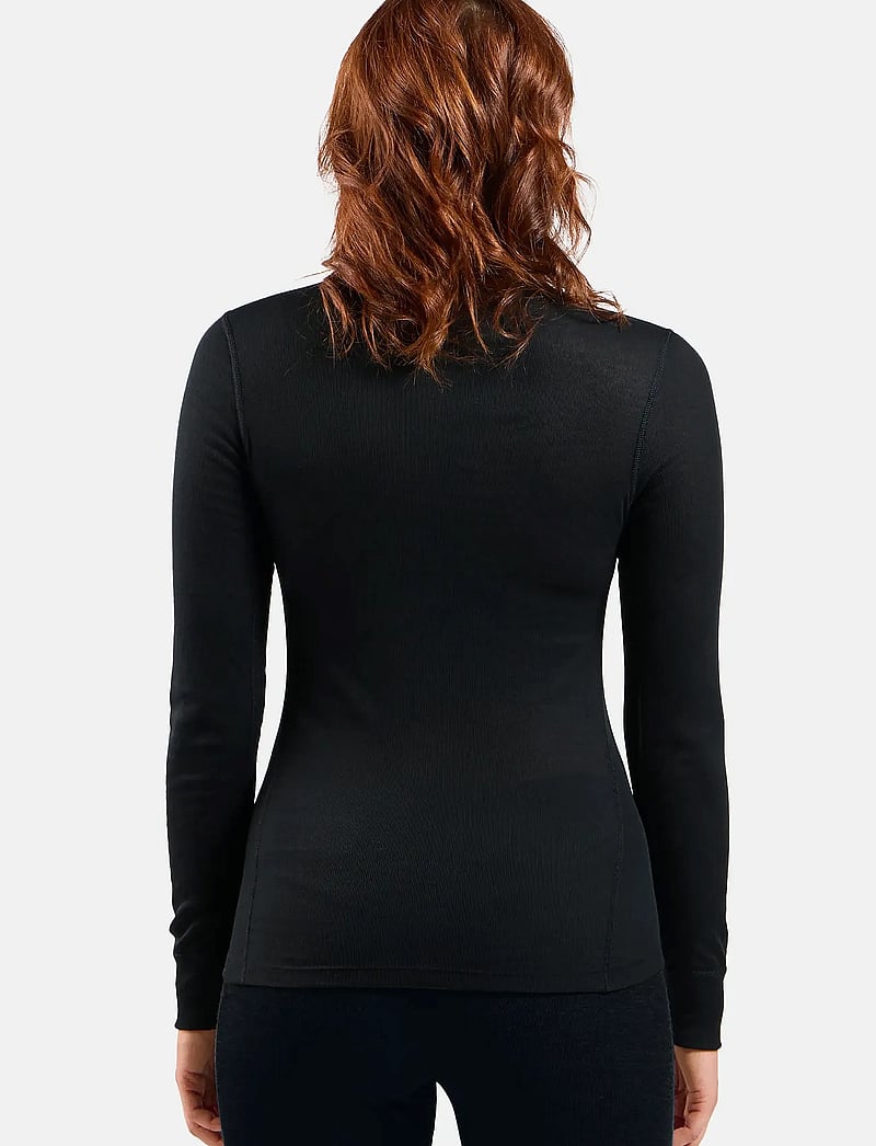 Odlo - Odlo Bl Top Turtle Neck L/S Half Zip Active Warm - underställströjor - black - 3