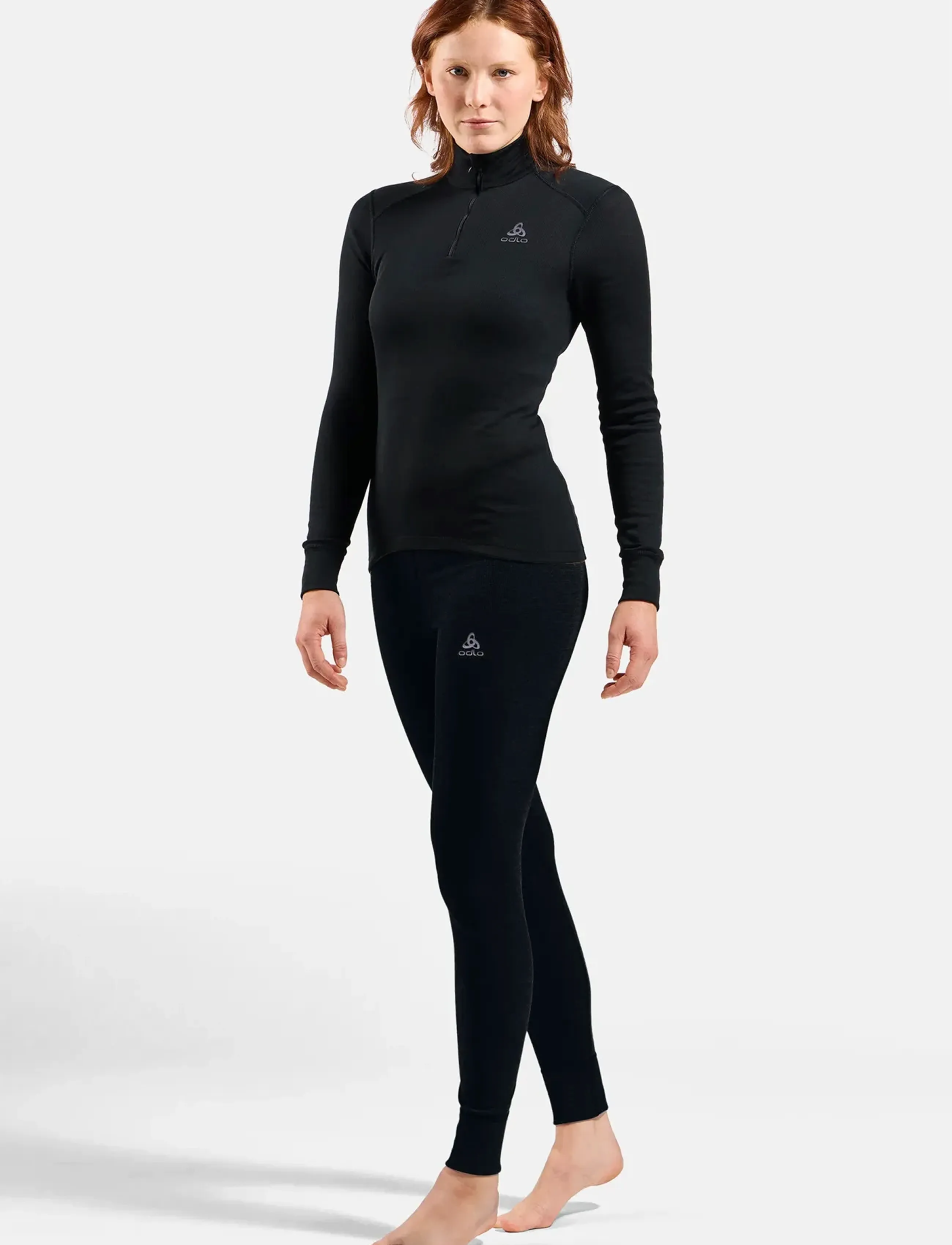 Odlo - Odlo Active Warm Bl Top Turtle Neck L/S Half Zip - overtøj - black - 5