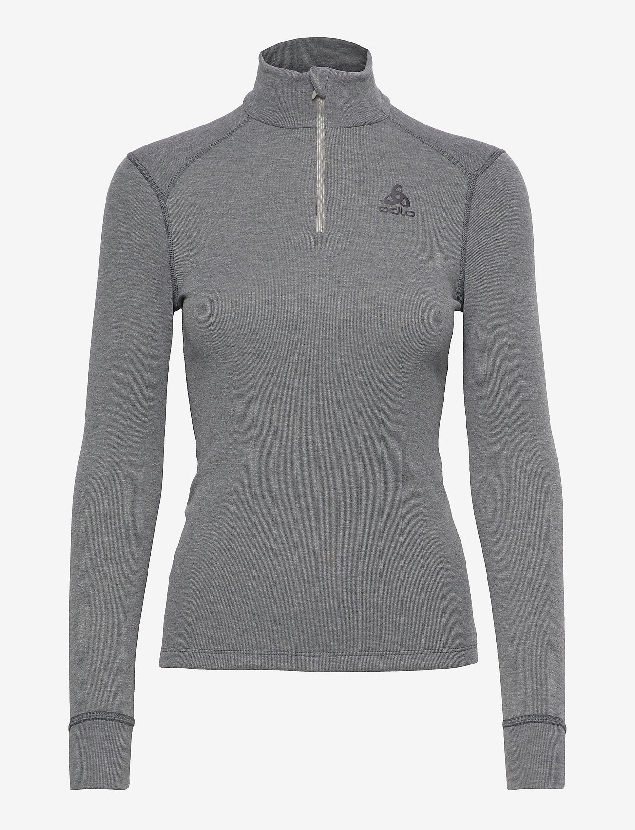 Odlo - Odlo Active Warm Bl Top Turtle Neck L/S Half Zip - termoundertrøjer - odlo steel grey melange - 0