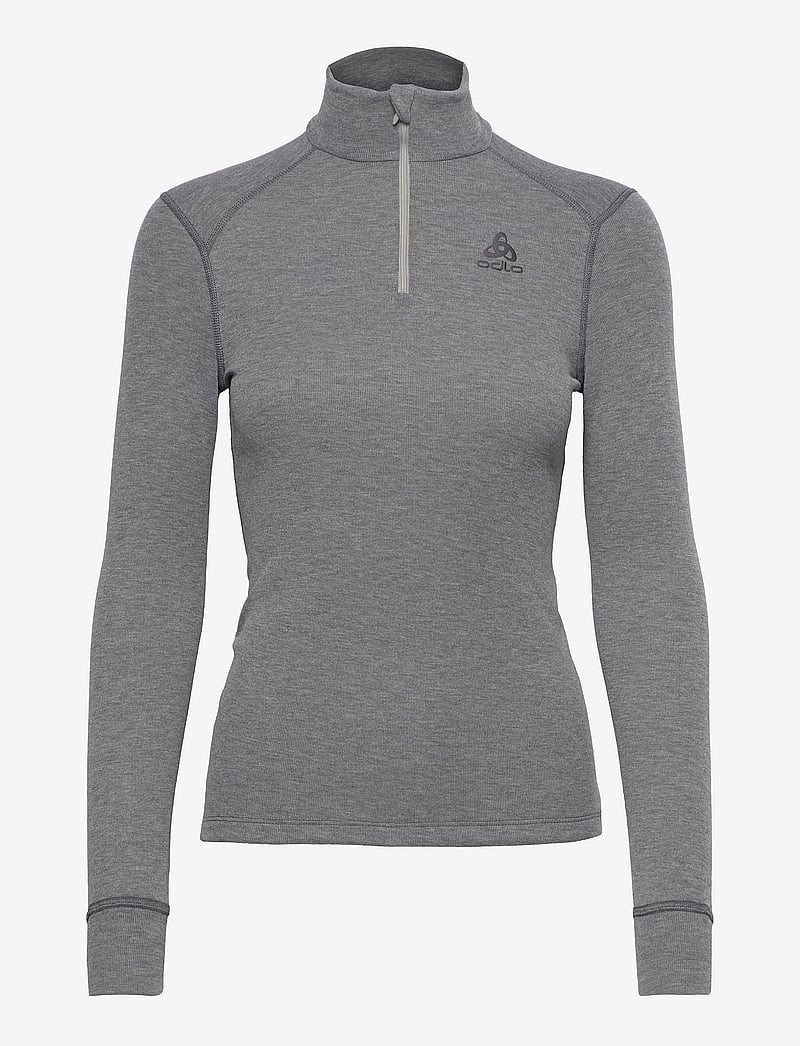 Odlo - Odlo Active Warm Bl Top Turtle Neck L/S Half Zip - aluskihina kantavad alussärgid - odlo steel grey melange - 0