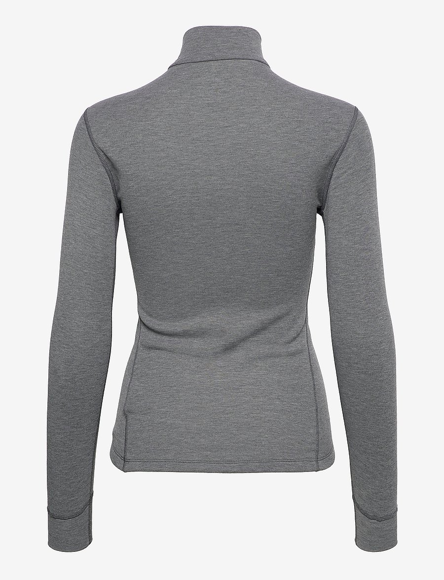 Odlo - Odlo Active Warm Bl Top Turtle Neck L/S Half Zip - underställströjor - odlo steel grey melange - 1
