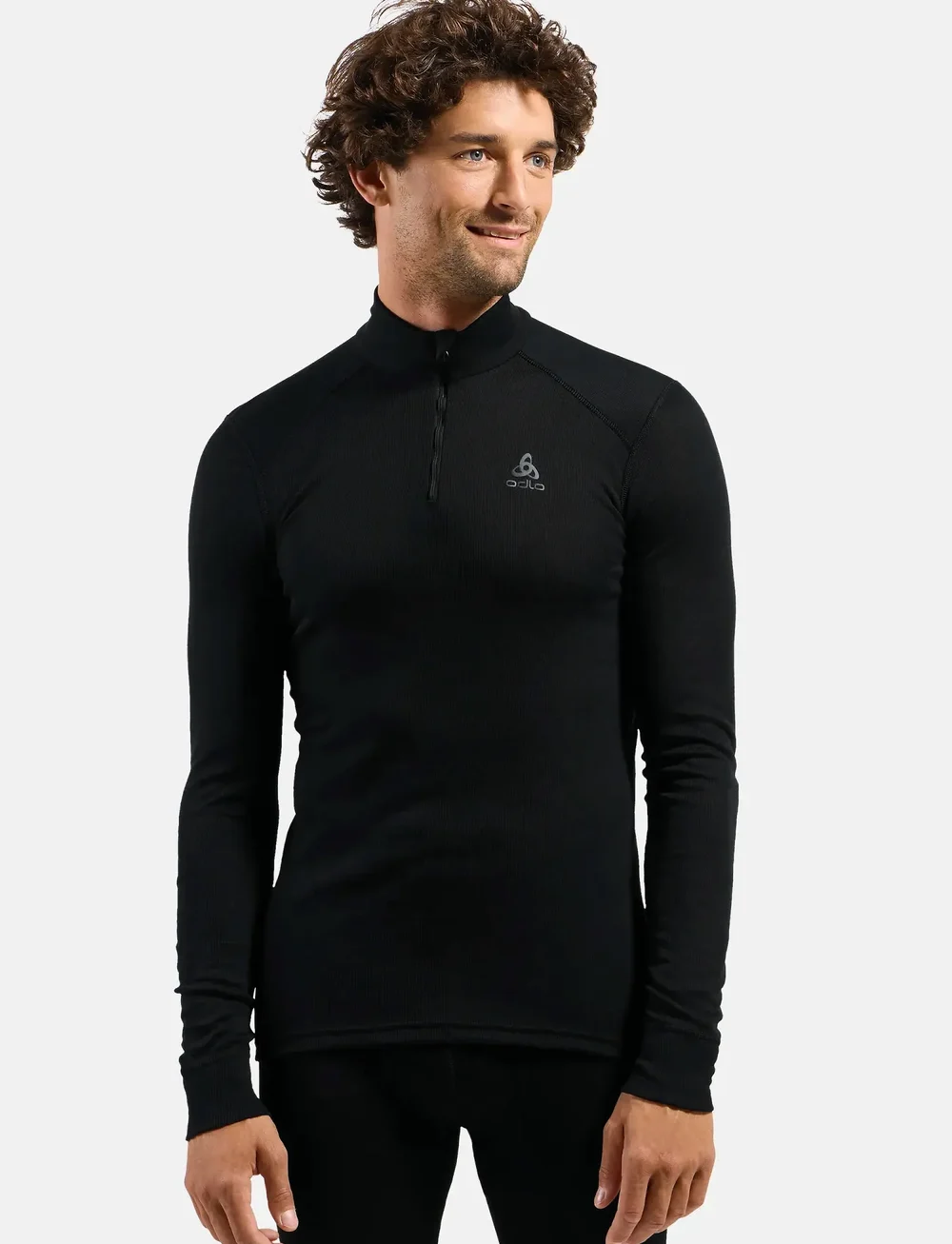 Odlo - Odlo Active Warm Bl Top Turtle Neck L/S Half Zip - underställströjor - black - 0