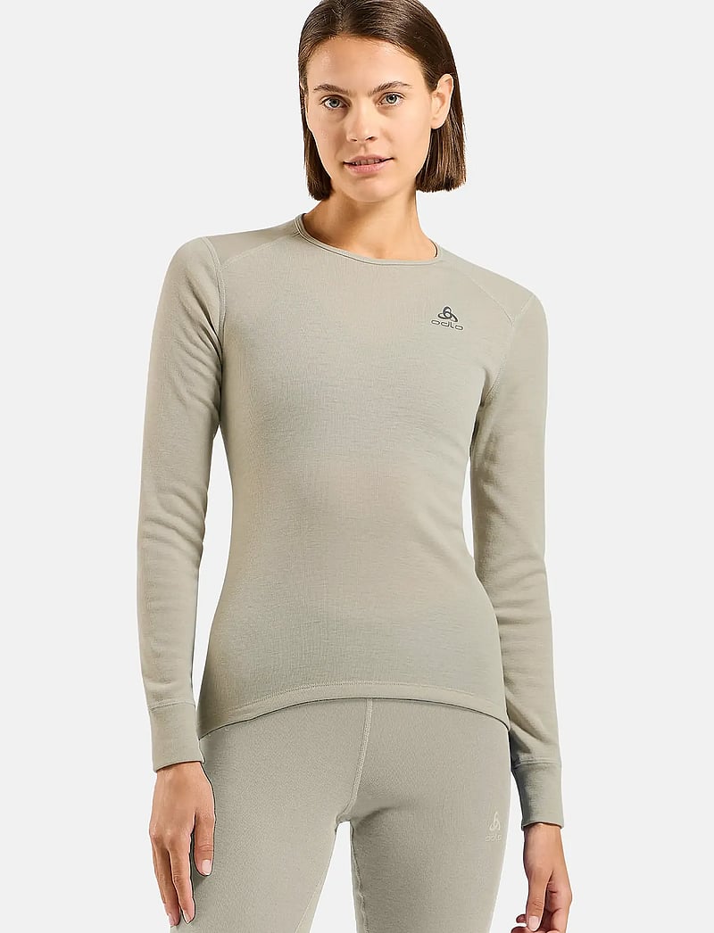 Odlo - Odlo Active Warm Bl Top Crew Neck L/S - aluskihina kantavad alussärgid - agate gray - 0
