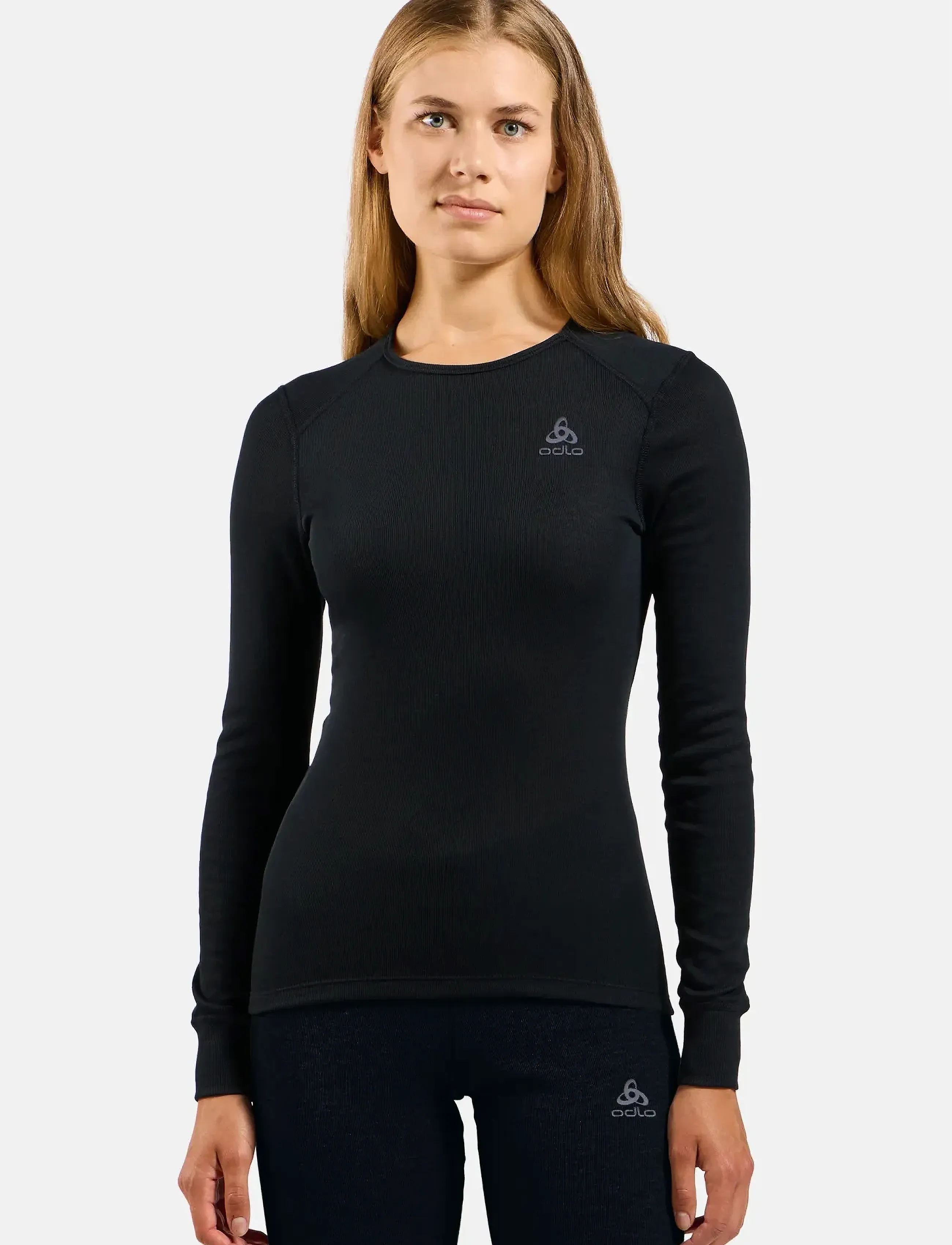 Odlo Active Warm Bl Top Crew Neck L/S, M, Oberteile, Schwarz - Base Layer Frauen
