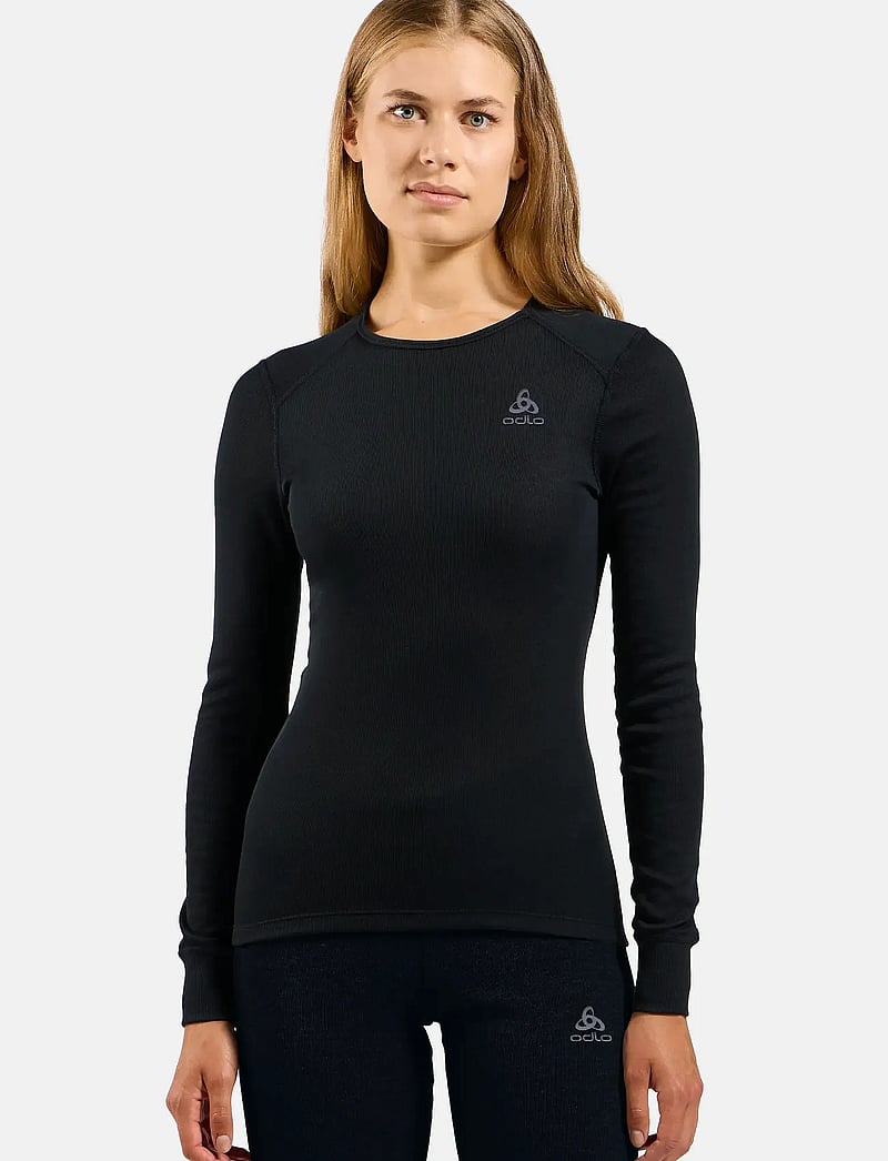 Odlo - Odlo Active Warm Bl Top Crew Neck L/S - superundertøy & ullundertøy overdeler - black - 0