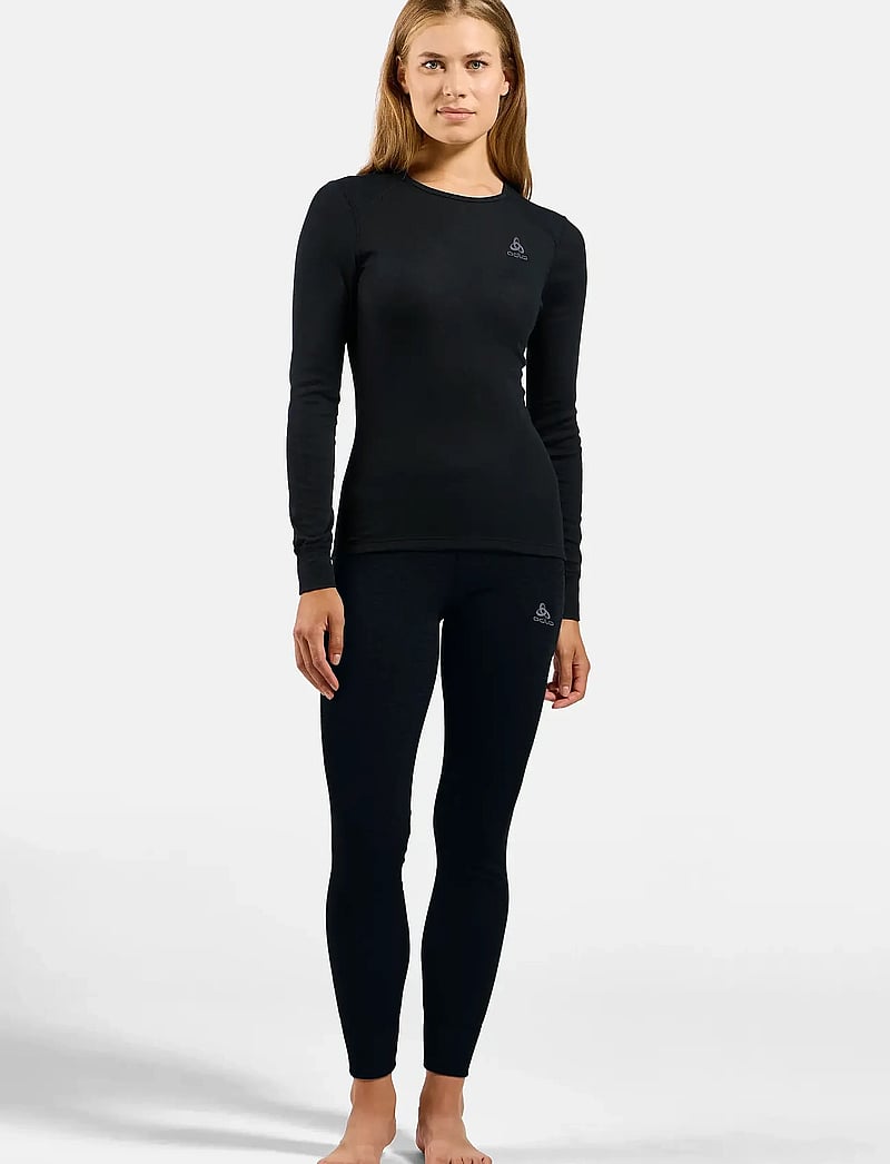 Odlo - Odlo Active Warm Bl Top Crew Neck L/S - superundertøy & ullundertøy overdeler - black - 5