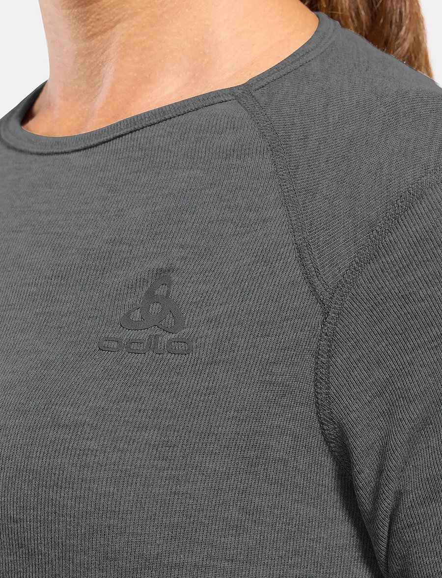 Odlo - BL TOP crew neck l/s ACTIVE WARM - base layer tops - odlo steel grey melange - 4
