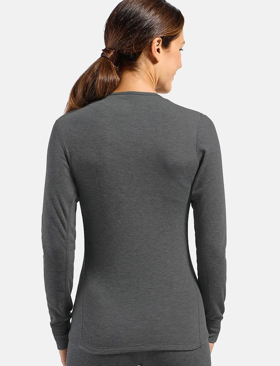 Odlo - Odlo Active Warm Bl Top Crew Neck L/S - baselayer overdele - odlo steel grey melange - 3