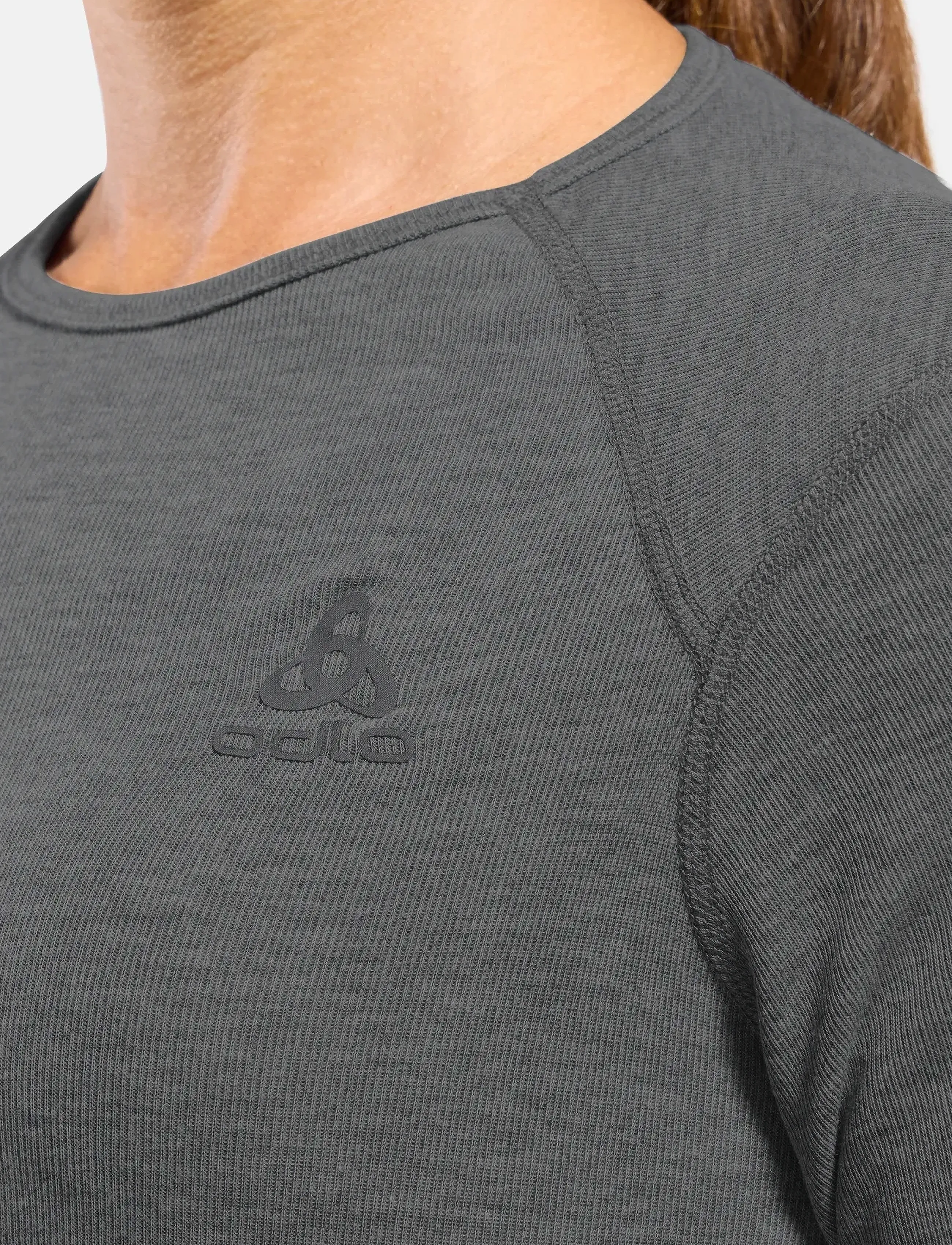 Odlo - Odlo Active Warm Bl Top Crew Neck L/S - baselayer overdele - odlo steel grey melange - 4