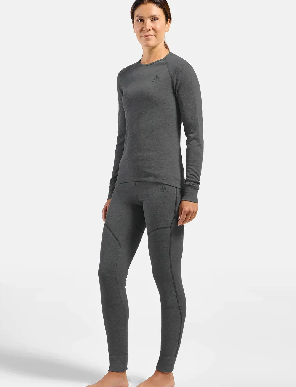 Odlo - Odlo Active Warm Bl Top Crew Neck L/S - underställströjor - odlo steel grey melange - 5