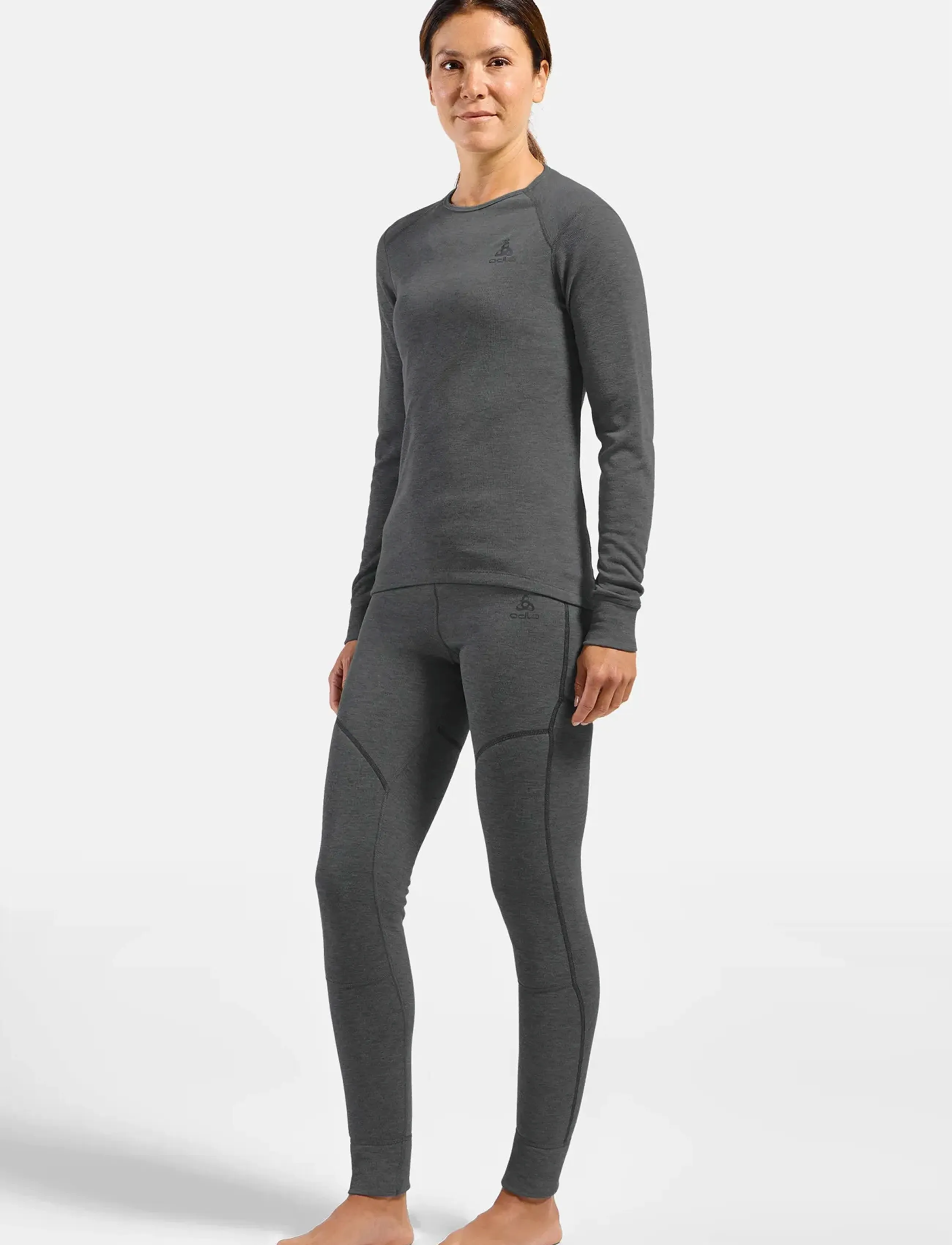 Odlo - Odlo Active Warm Bl Top Crew Neck L/S - baselayer overdele - odlo steel grey melange - 5