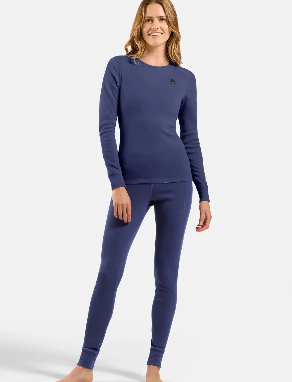 Odlo - Odlo Active Warm Bl Top Crew Neck L/S - aluskihina kantavad alussärgid - skipper blue - 5