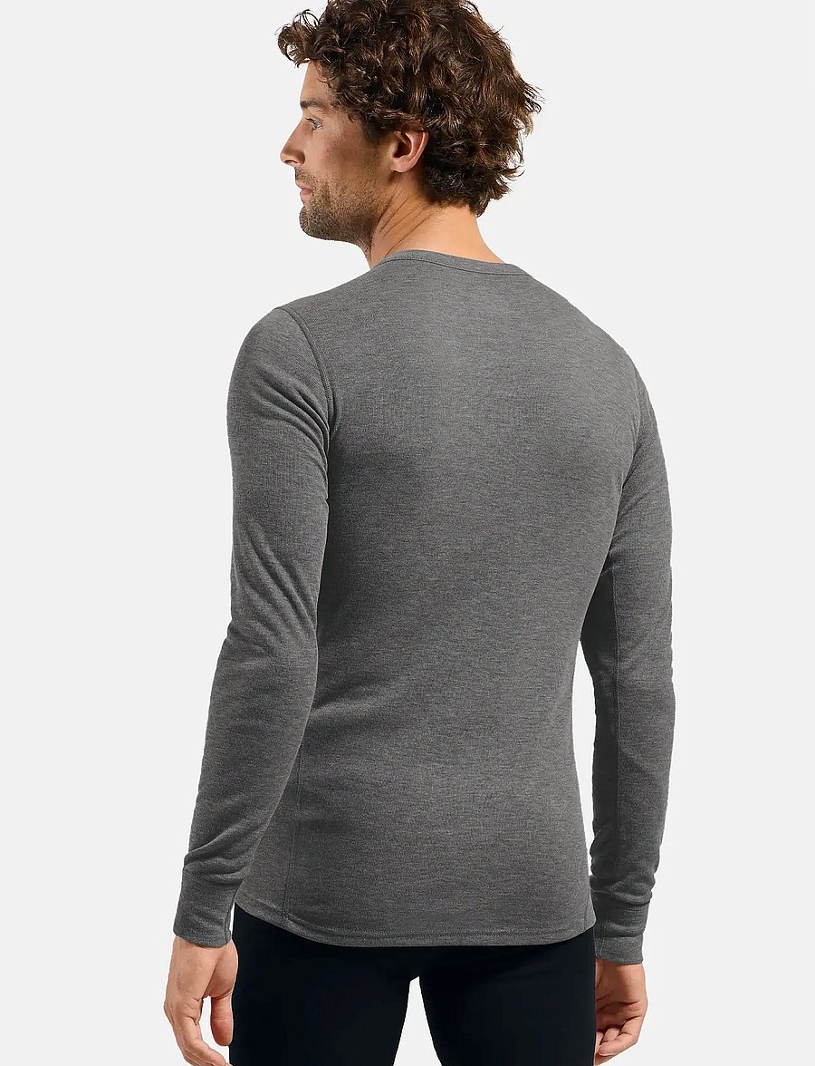 Odlo - BL TOP crew neck l/s ACTIVE WARM - base layer tops - odlo steel grey melange - 3
