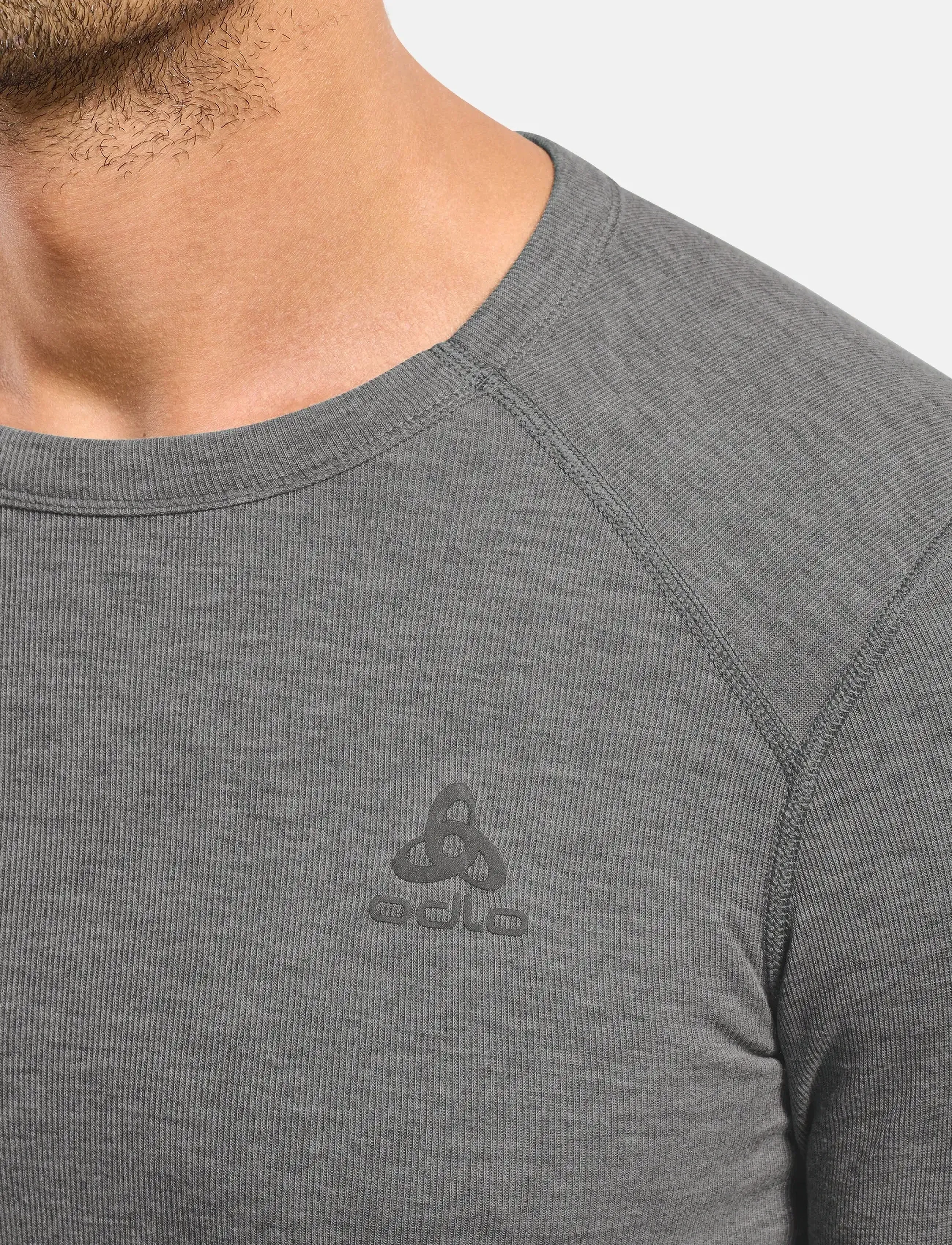 Odlo - BL TOP crew neck l/s ACTIVE WARM - base layer tops - odlo steel grey melange - 4