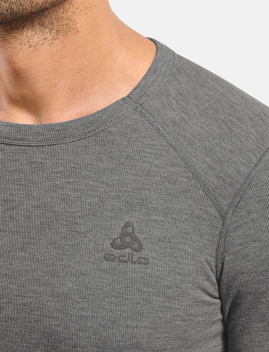 Odlo - BL TOP crew neck l/s ACTIVE WARM - base layer tops - odlo steel grey melange - 4