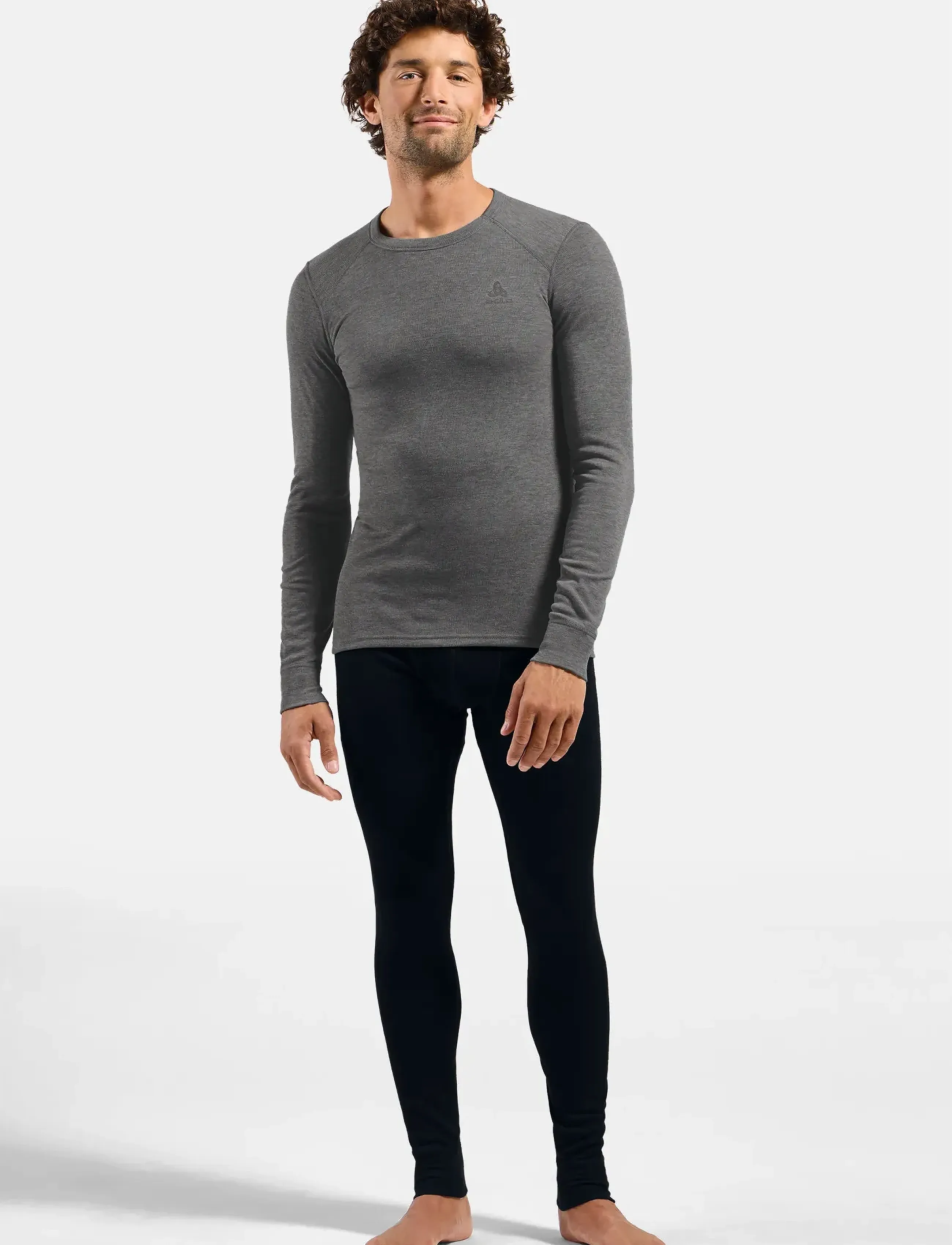 Odlo - BL TOP crew neck l/s ACTIVE WARM - base layer tops - odlo steel grey melange - 5
