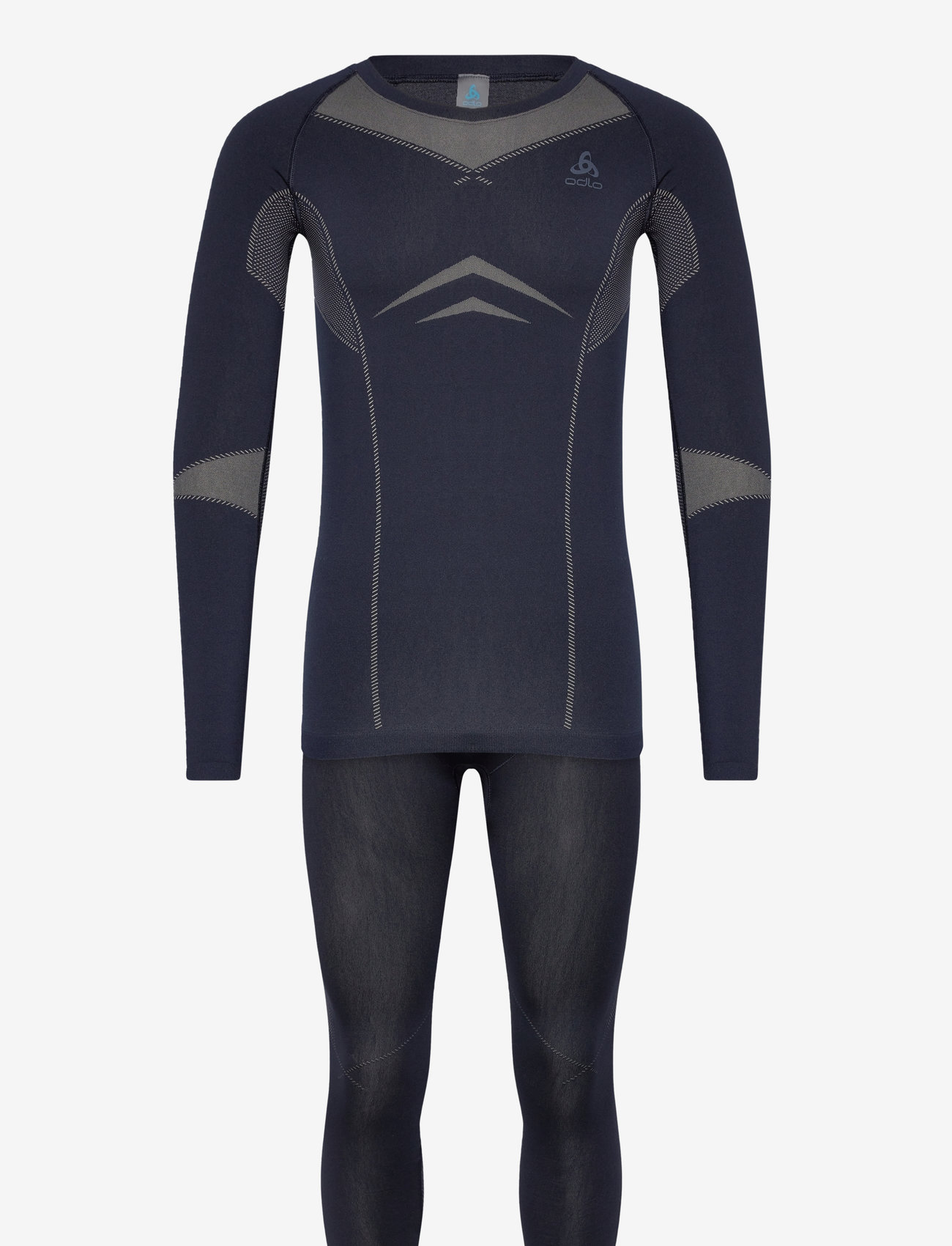 Odlo - Odlo Set Long Fundamentals Performance Warm - funktionsunterwäsche - sets - dark sapphire - silver cloud - 0