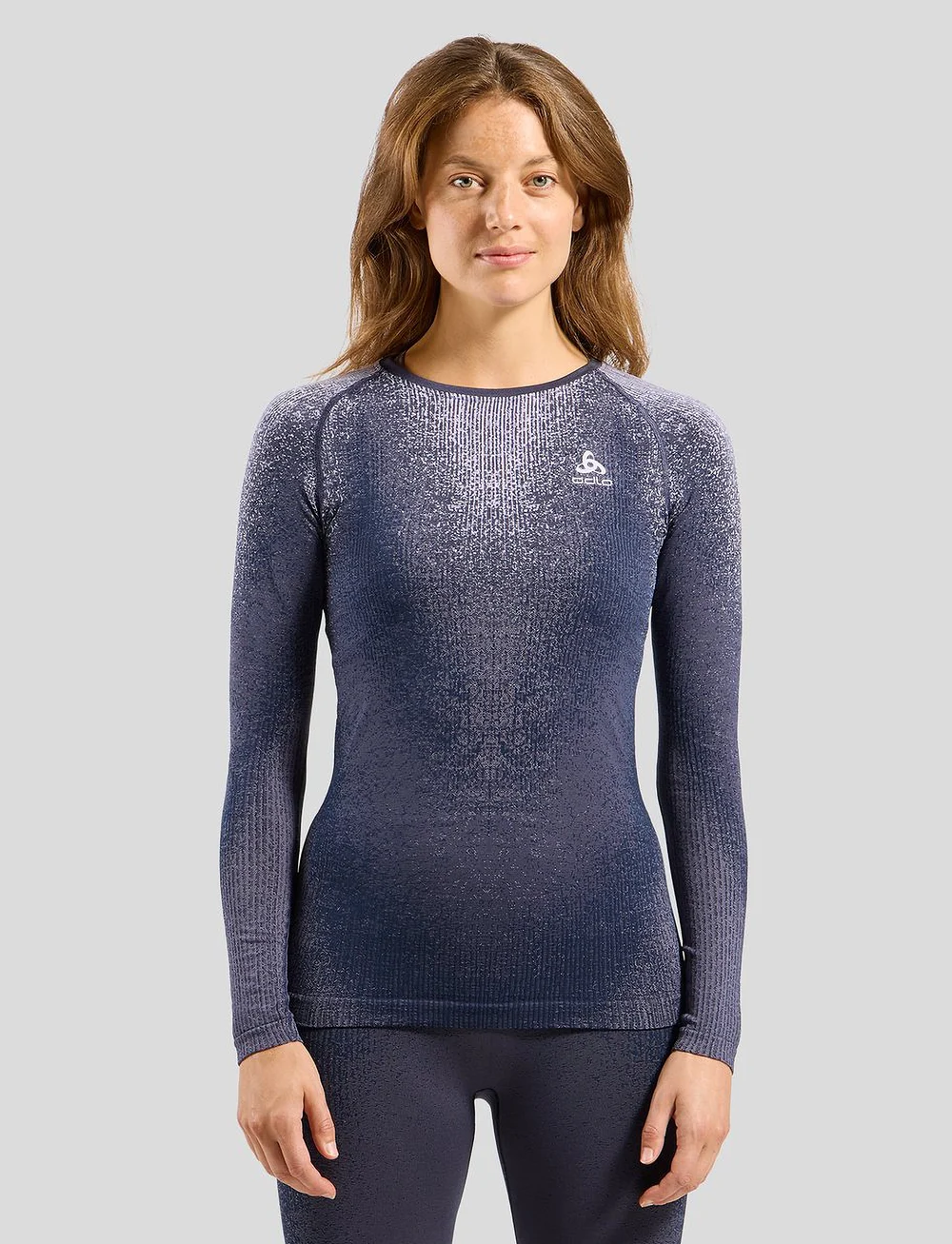 Odlo - Odlo Bl Top Crew Neck L/S Blackcomb Eco - underställströjor - gray ridge - 0