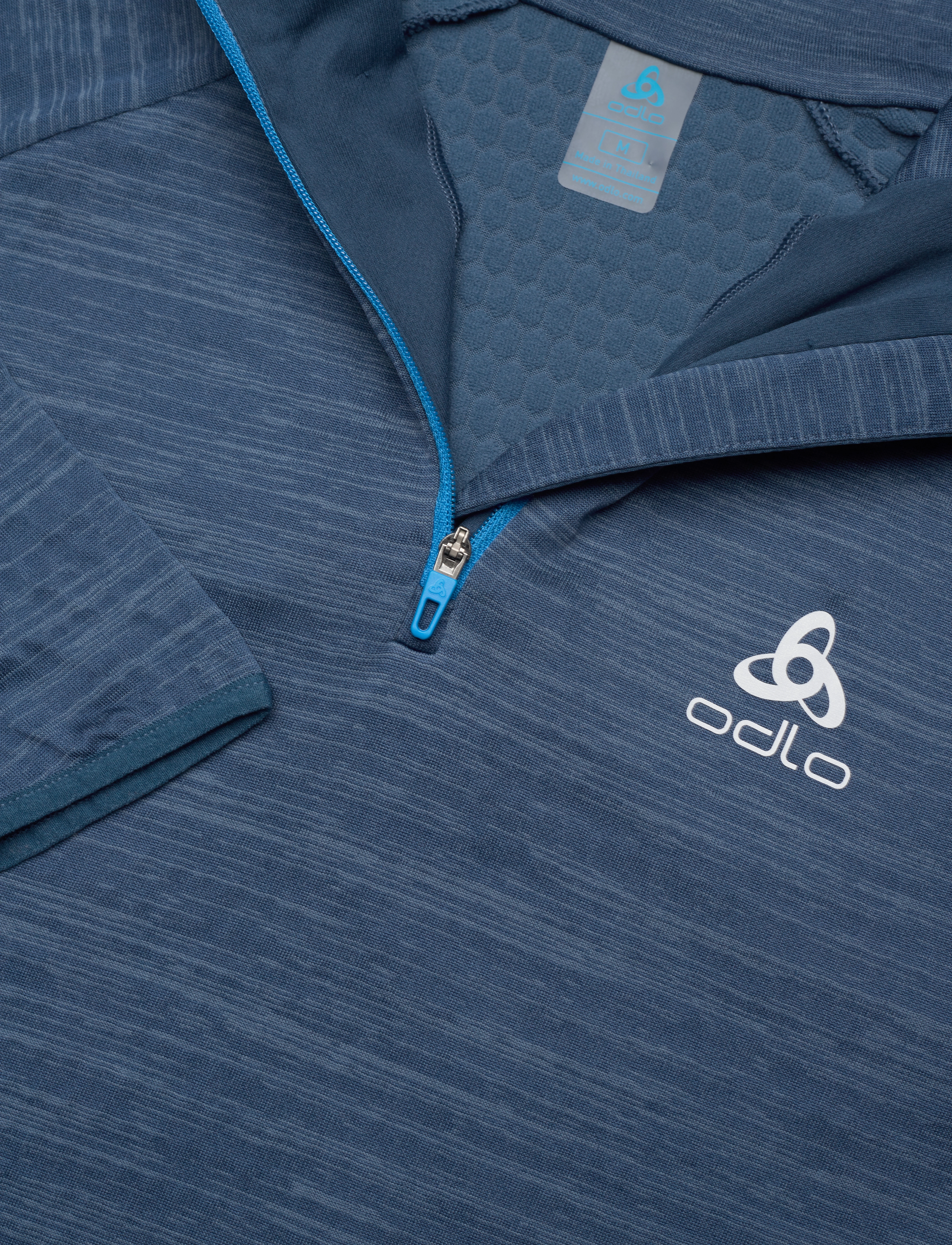 Odlo - ODLO M Mid layer 1/2 zip ESSENTIAL THERMAL - blue wing teal melange - 2