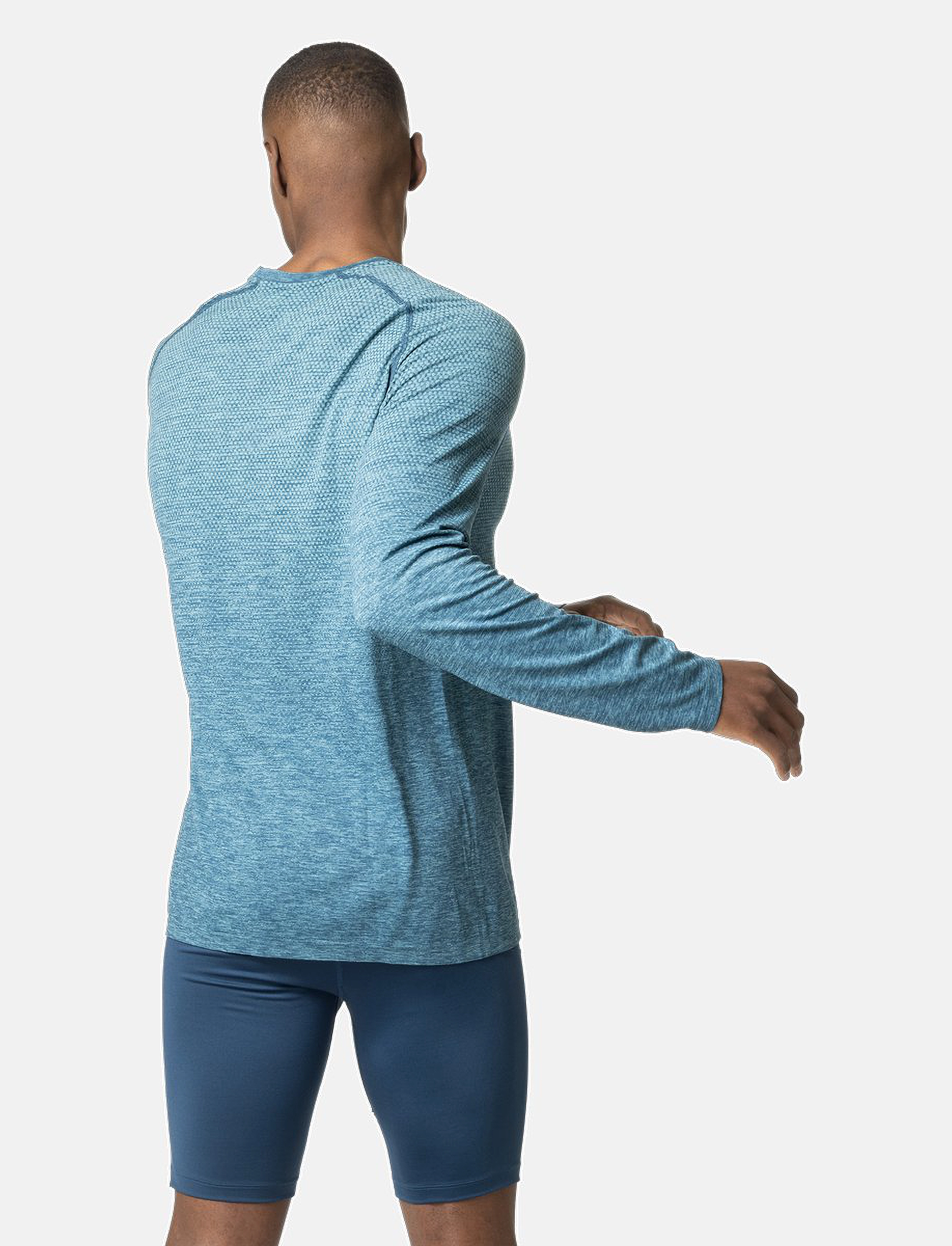 Odlo - Odlo Essential Seamless T-Shirt Crew Neck L/S - saxony blue melange - 3