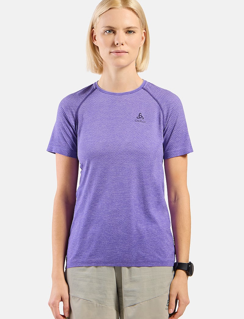 Odlo - Odlo Essential Seamless T-Shirt Crew Neck S/S - t-shirts - afterparty melange - 0