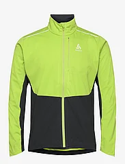 Odlo - ODLO M Jacket LANGNES - mid layer jackets - lime green - black - 0