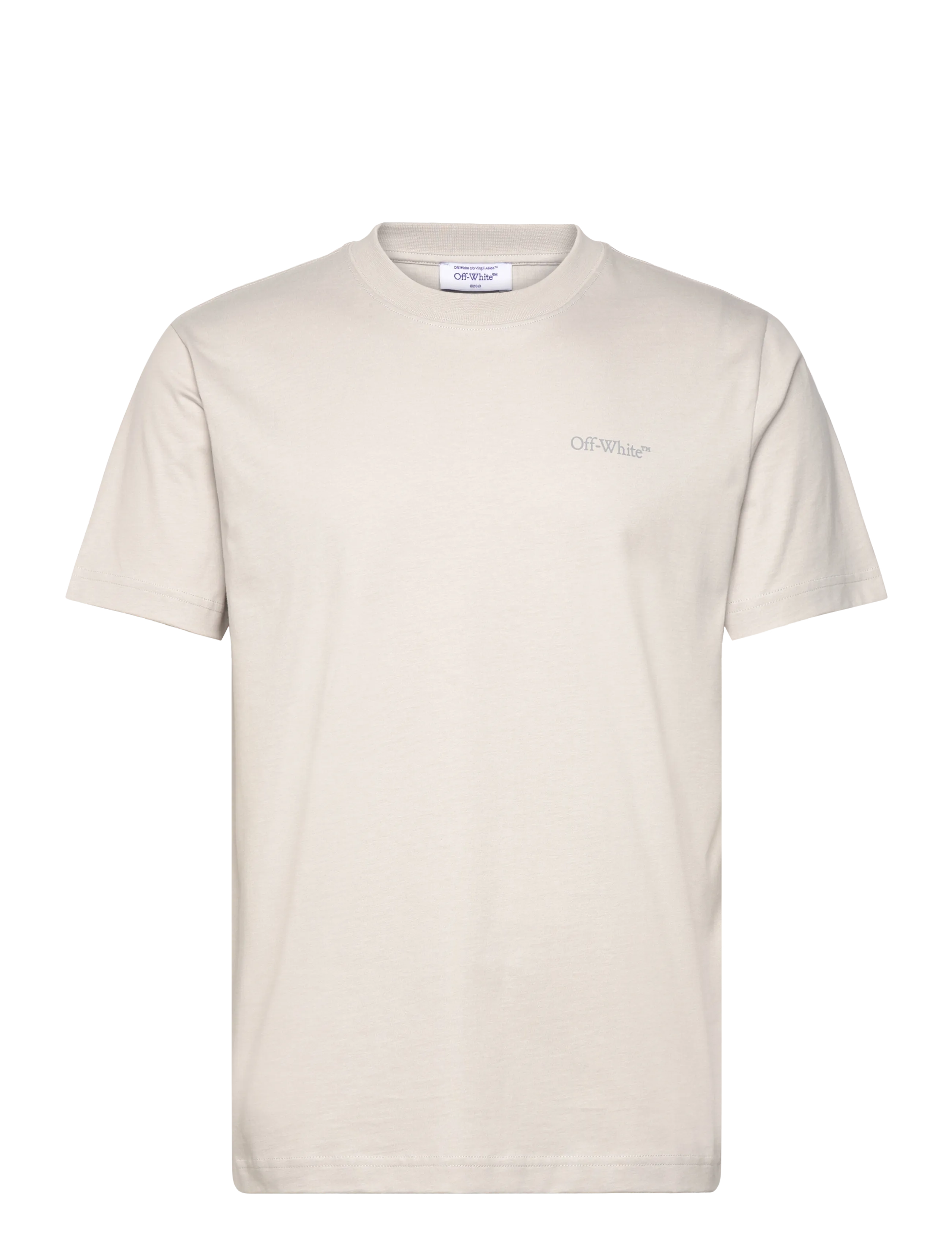 Off-White BOOKISH SLIM S/S TEE - Kläder - LIGHT STONE-ANTHRACITE / beige