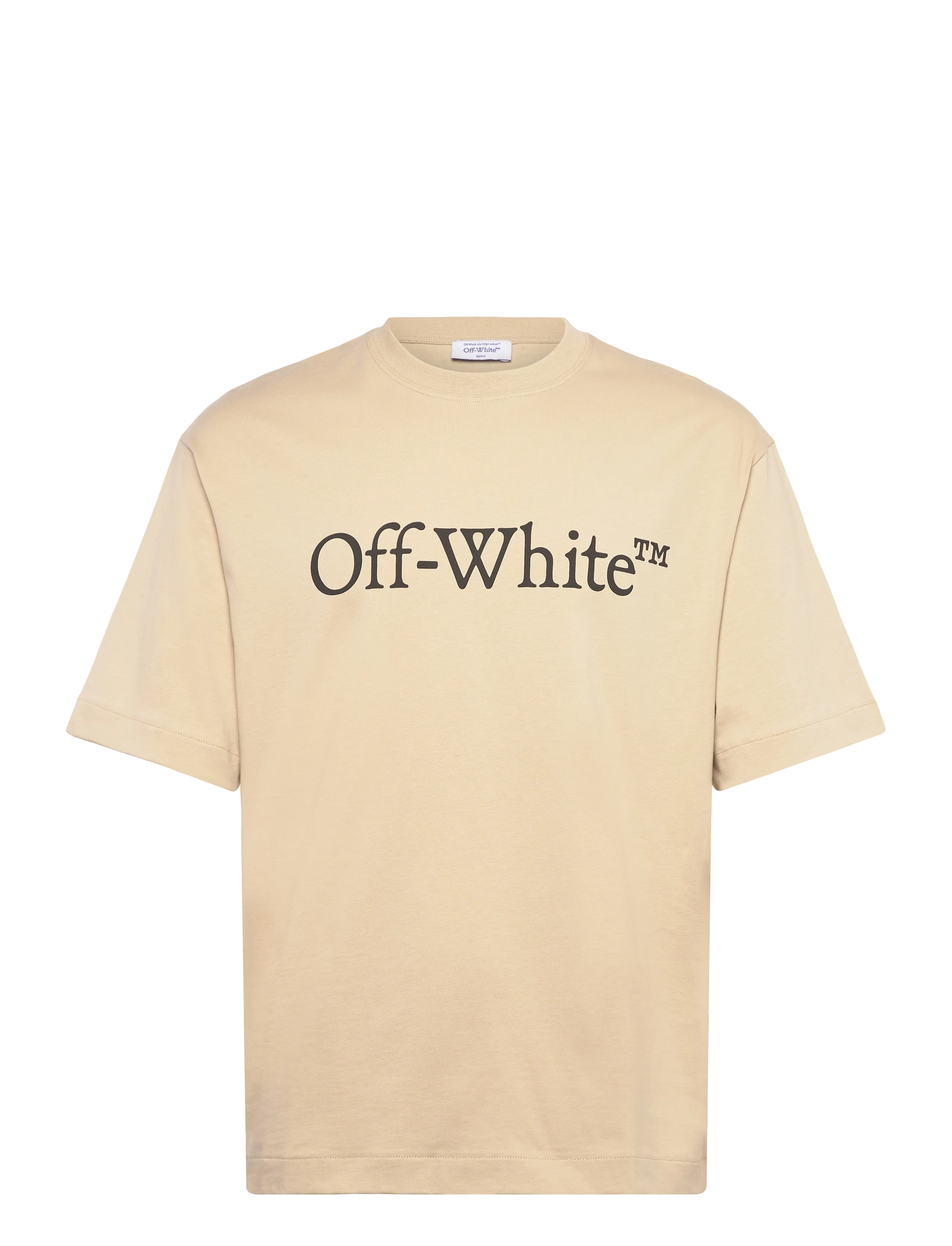 Off-White BIG BOOKISH SKATE S/S TEE - T-särgid - BROWN RICE-BLACK / beige