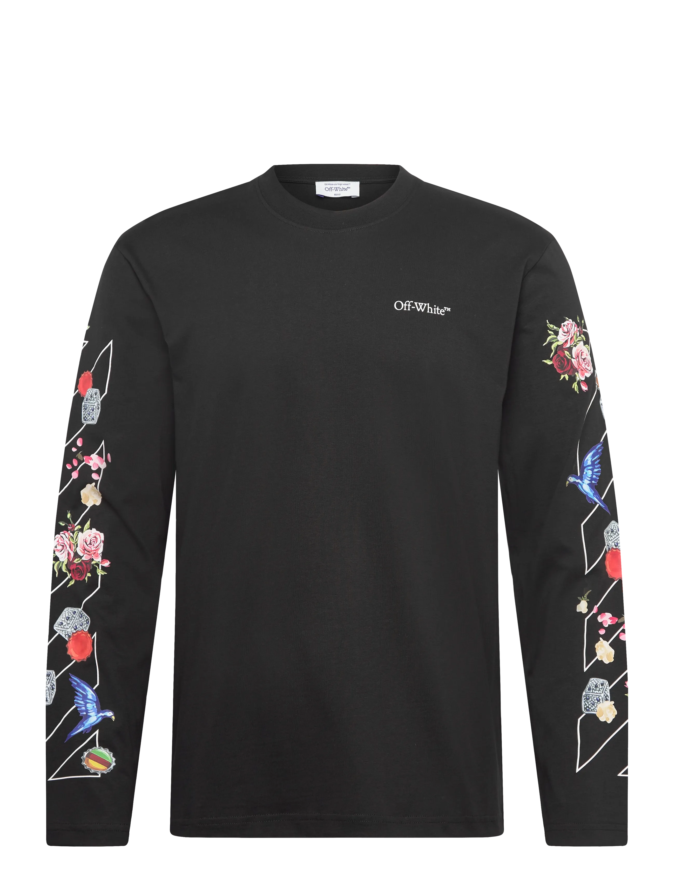 Off-White FRESCO DIAG SKATE L/S TEE - Riided - BLACK-WHITE / black