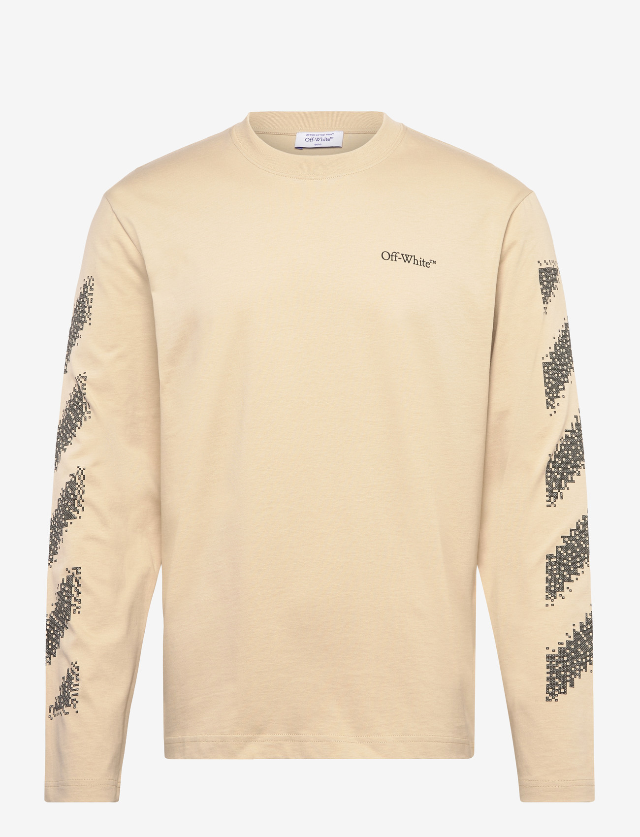 Off-White - PIXEL DIAG SKATE L/S TEE - langærmede t-shirts - brown rice-black - 0