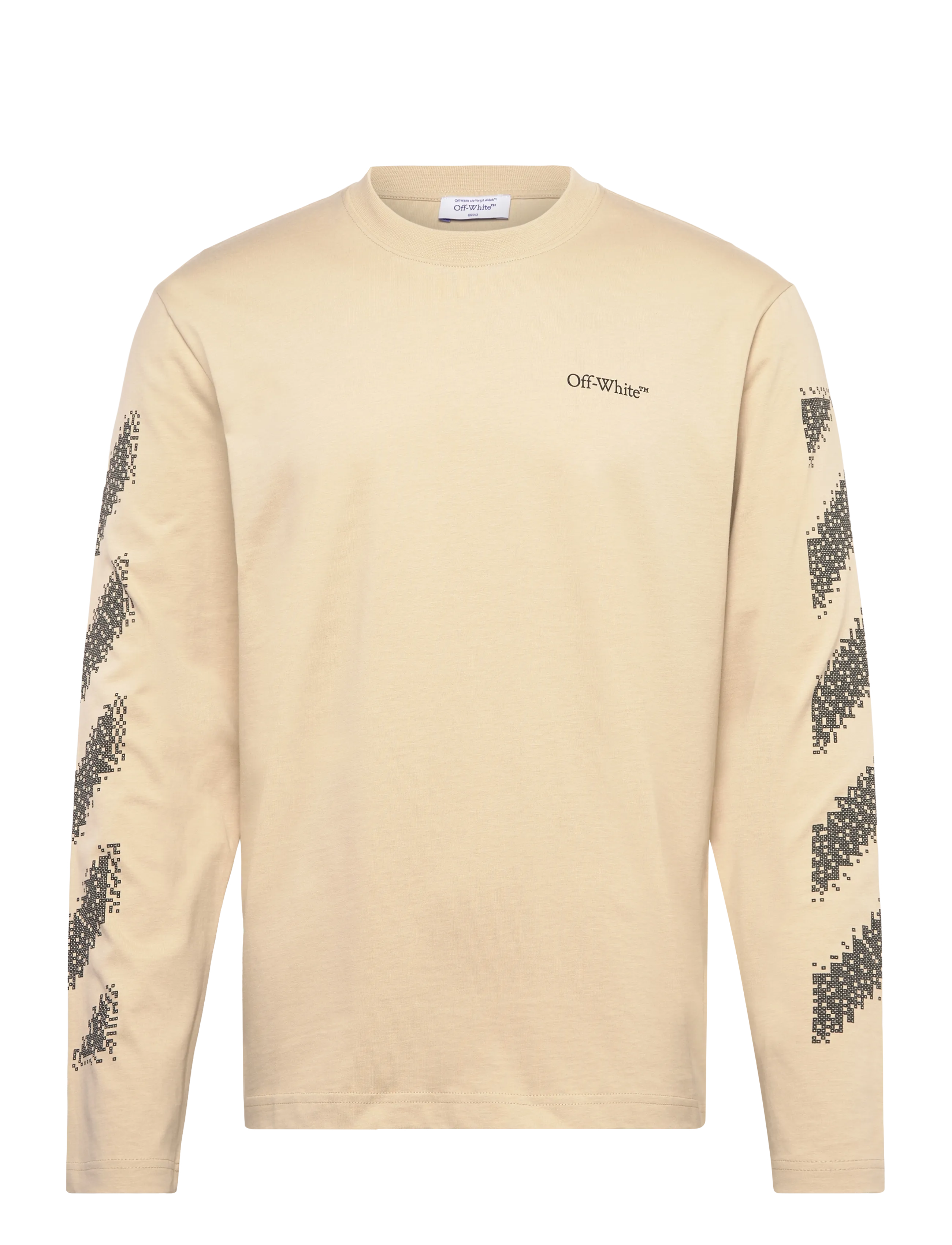 PIXEL DIAG SKATE L/S TEE - BROWN RICE-BLACK