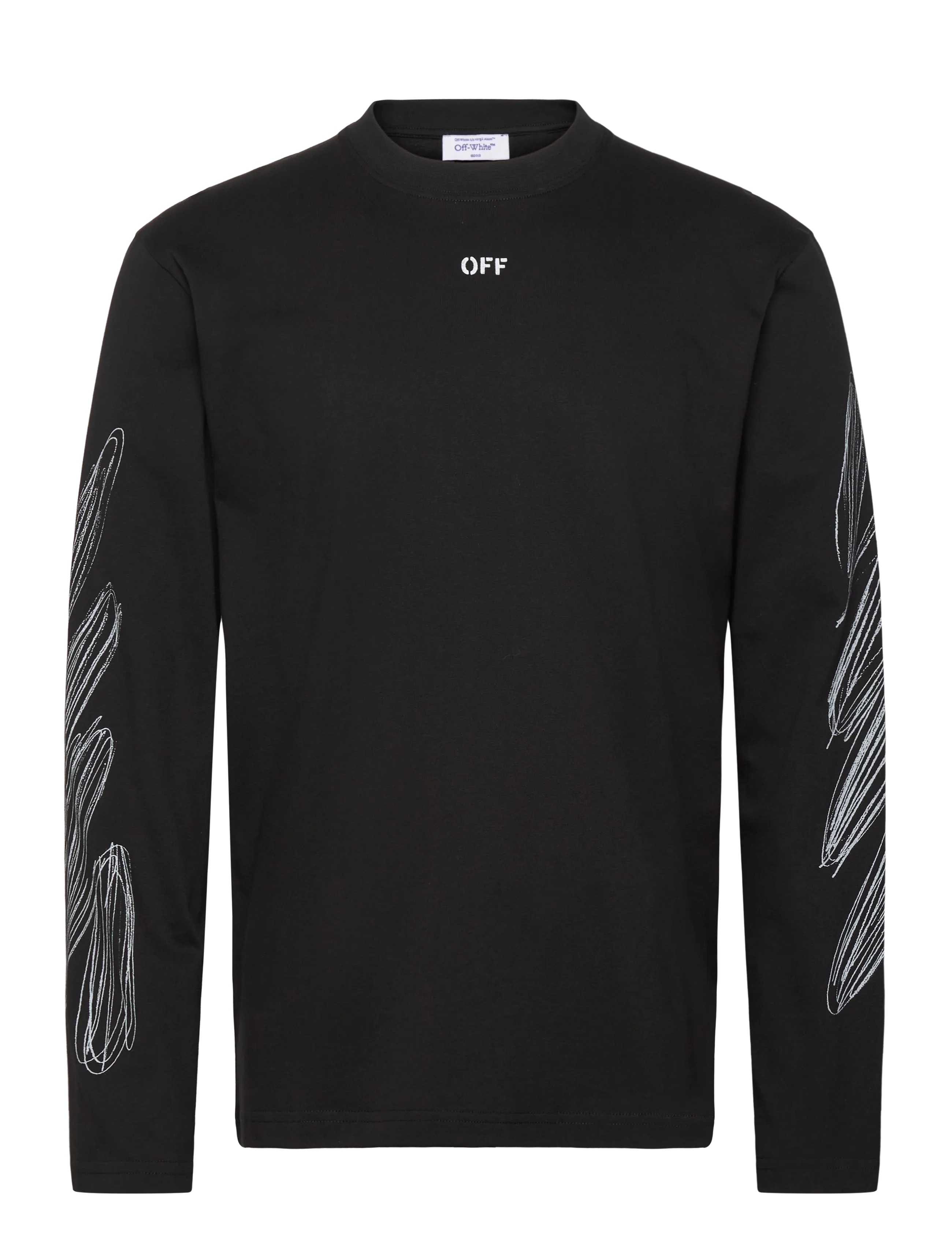 Off-White SCRIBBLE DIAGS SKATE L/S TEE - Kläder - BLACK-WHITE / black