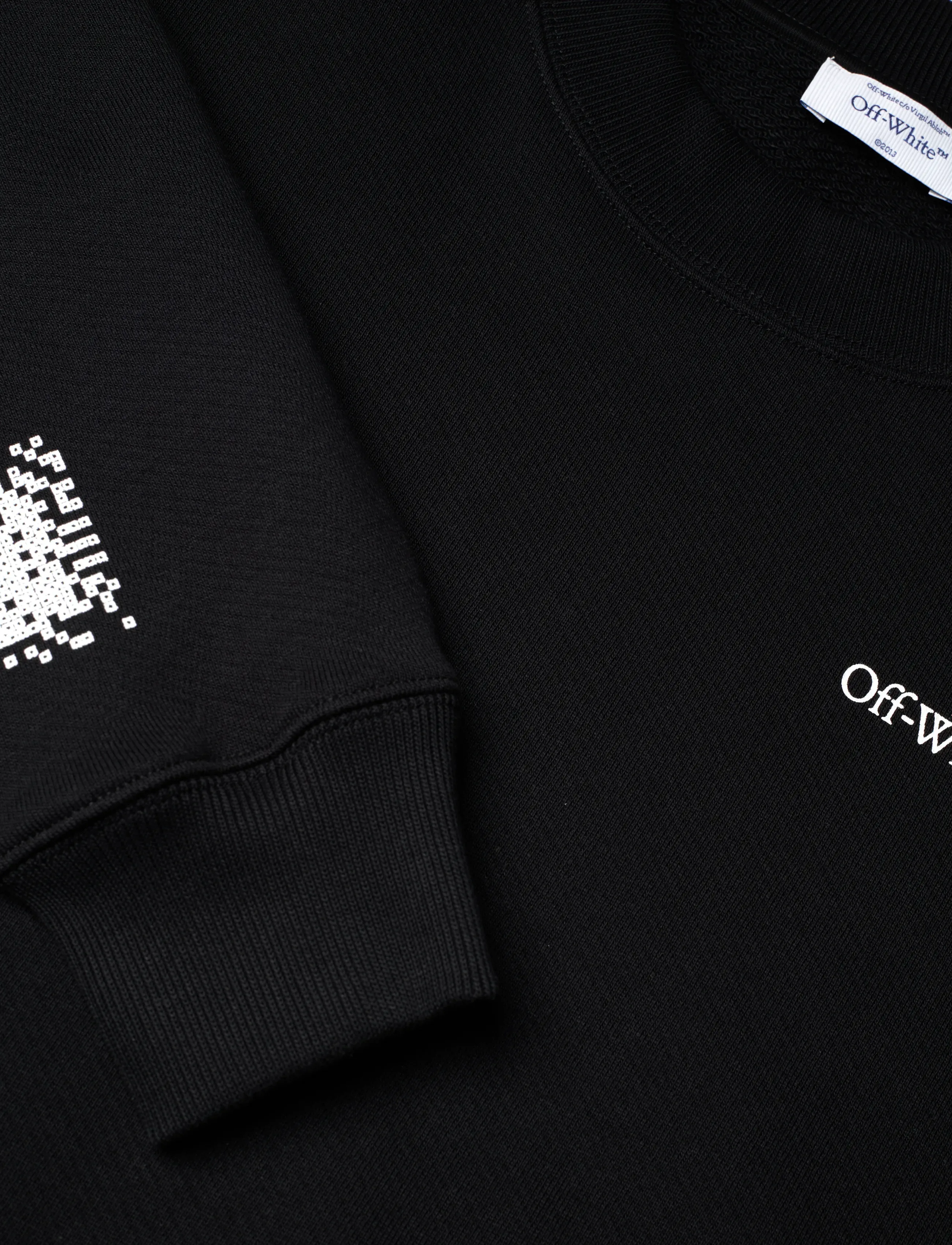 Off-White - PIXEL DIAG SKATE CREWNECK - swetry - black-white - 2