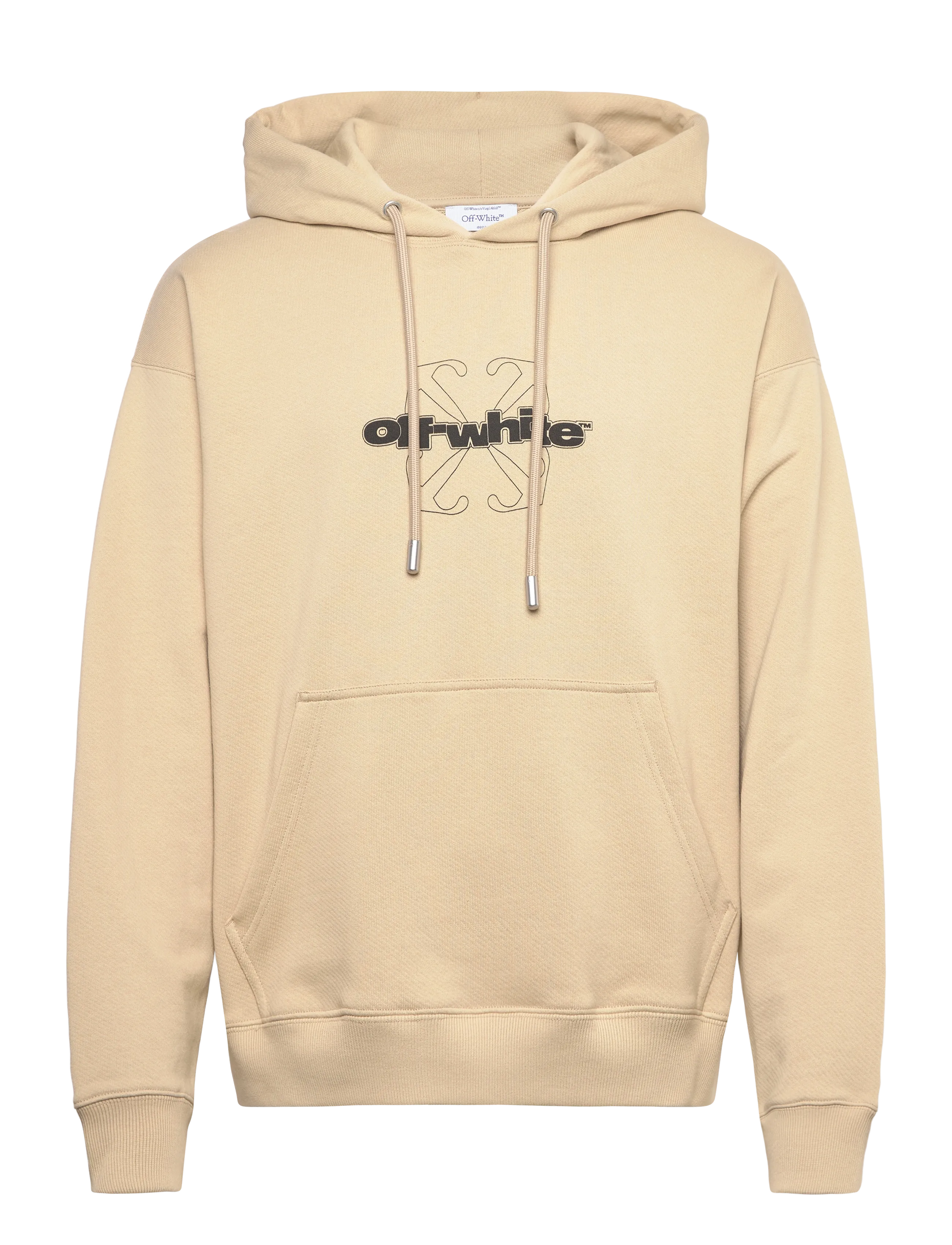 Off-White FRONTAL ARROW SKATE HOODIE - Hoodies - BROWN RICE-BLACK / beige