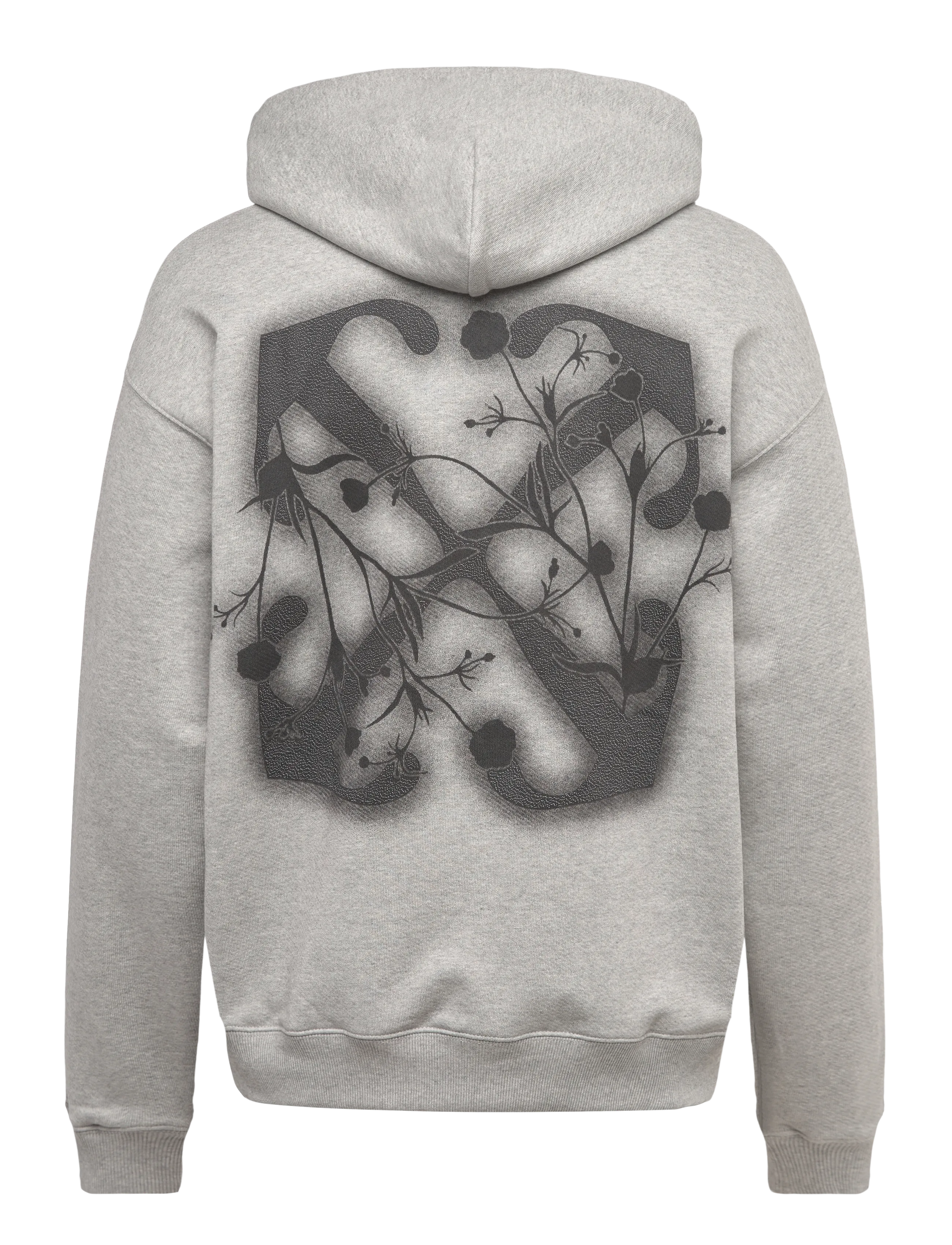Off-White - FLOWER ARROW SKATE HOODIE - sweatshirts - light grey melange-black - 1