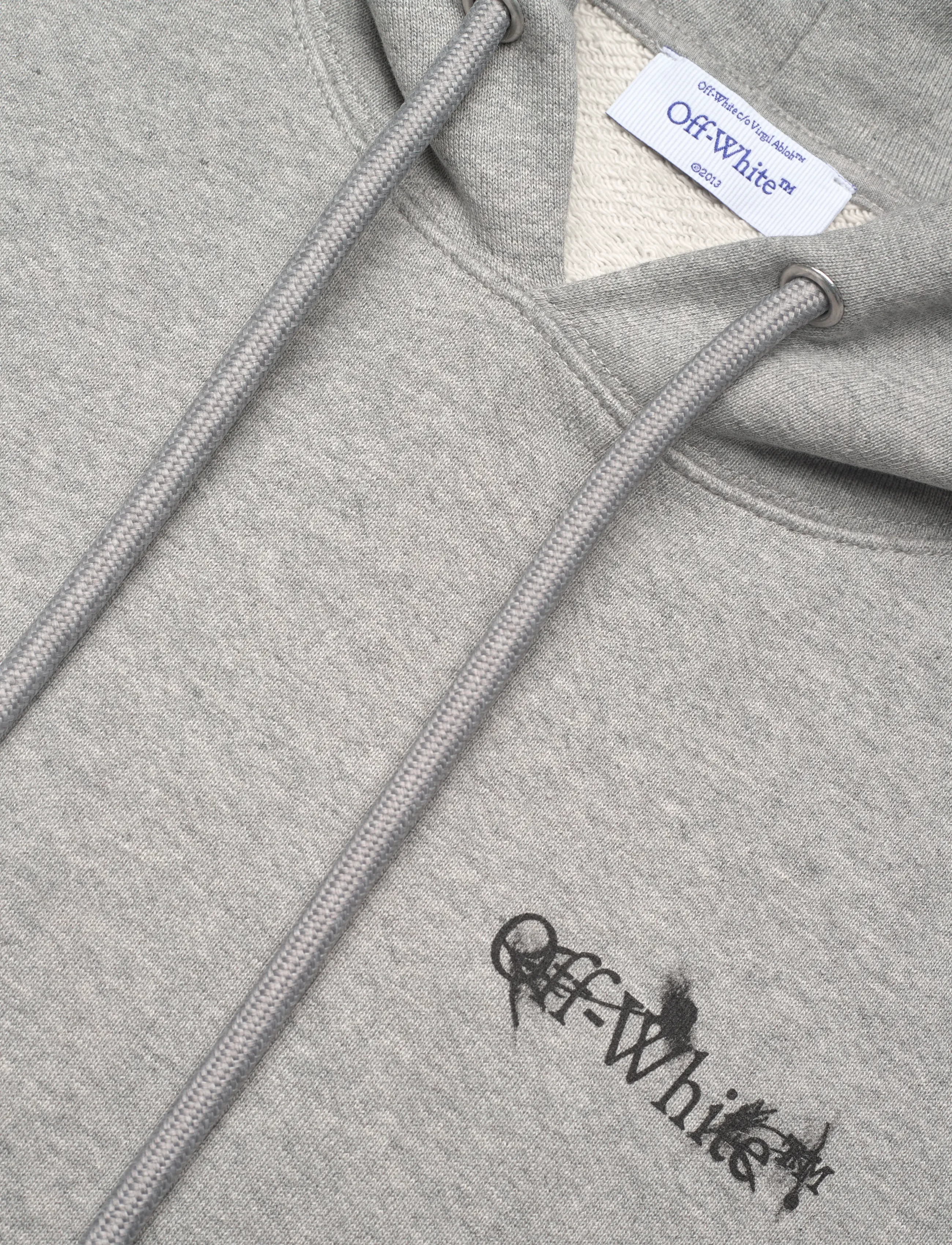 Off-White - FLOWER ARROW SKATE HOODIE - sweatshirts - light grey melange-black - 2
