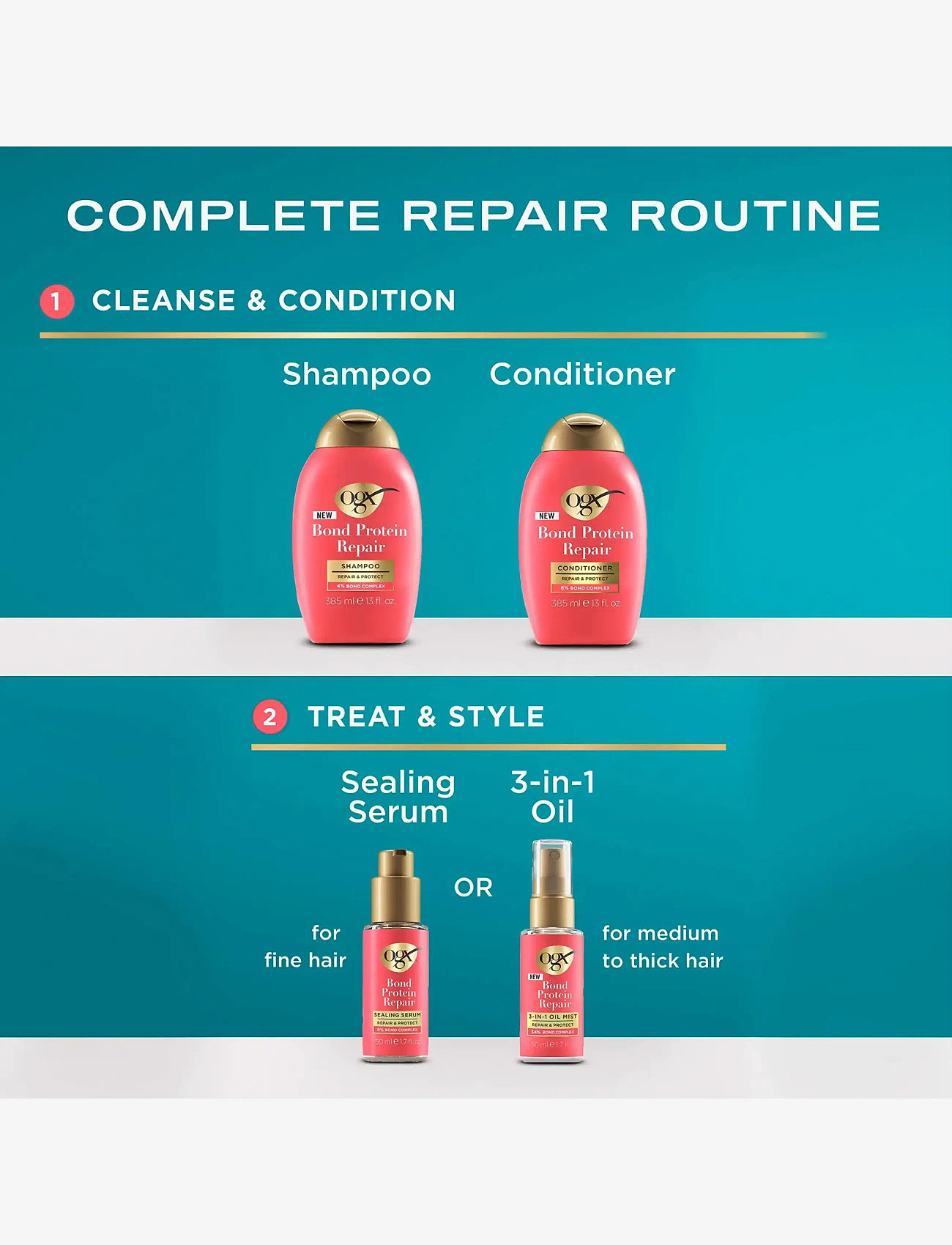 Ogx - Bond Repair 3-in-1 Oil Mist 50 ml - hår - clear - 4