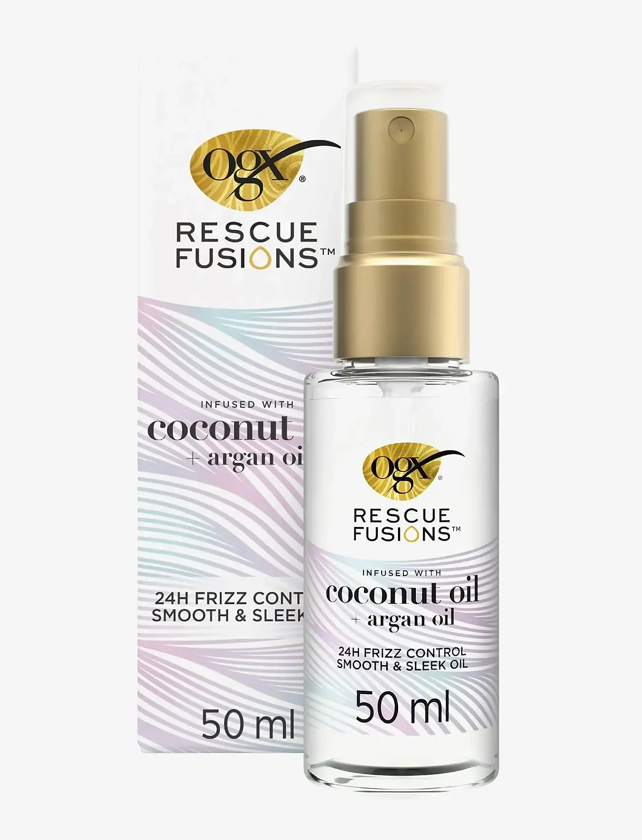 Ogx - Rescue Fusions 24hr Frizz Control Smooth and Sleek Oil 50 ml - hår - clear - 0