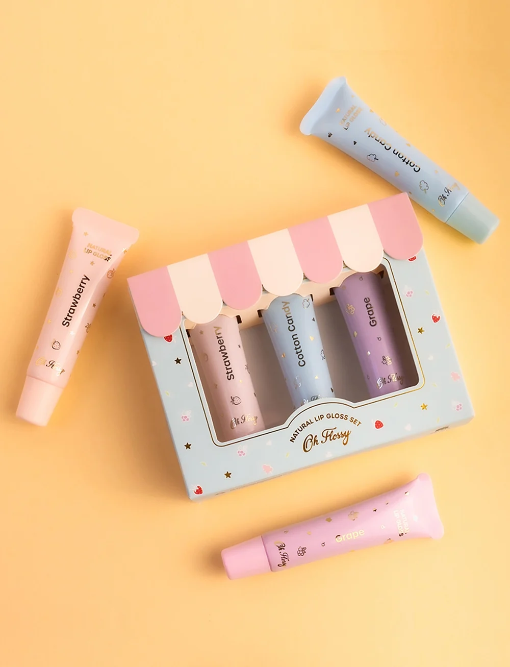 Oh Flossy - Natural Lip Gloss Set - Set of 3 - meik - multi - 2