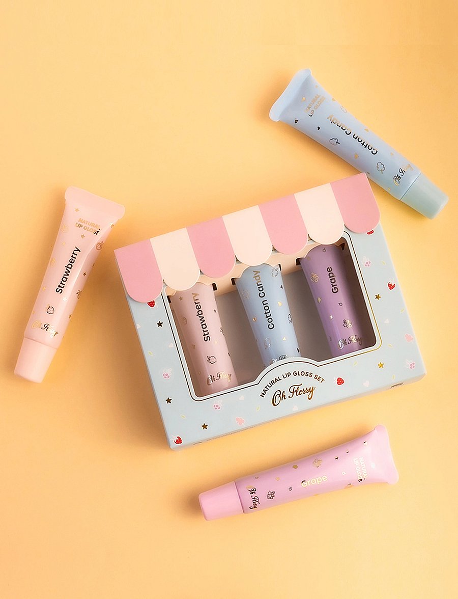 Oh Flossy - Natural Lip Gloss Set - Set of 3 - schminke - multi - 2