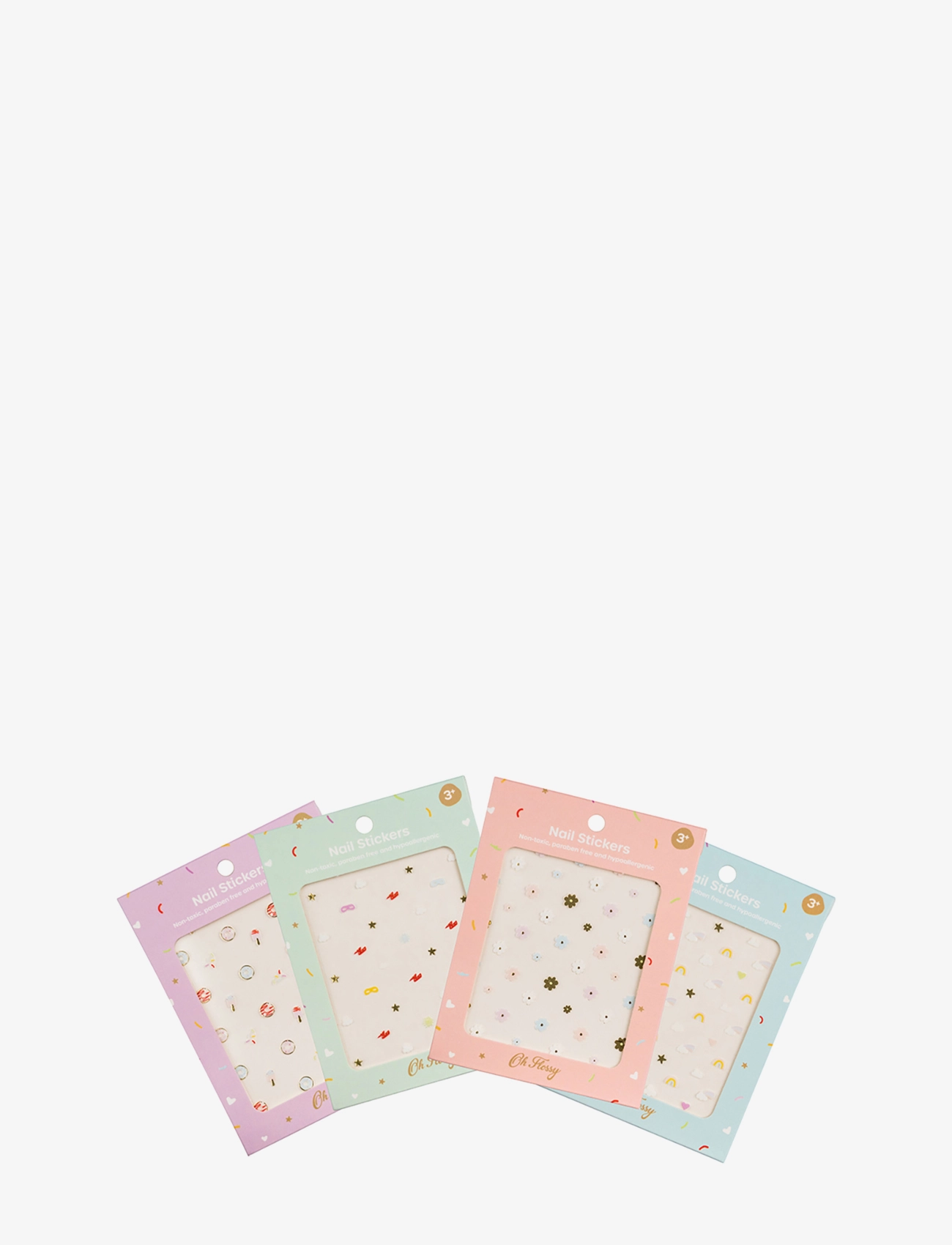 Oh Flossy Nail Stickers 4-Pack, 4 SHEETS, Costumes & Accessories, Mehrfarbig/gemustert - Makeup, Kinder