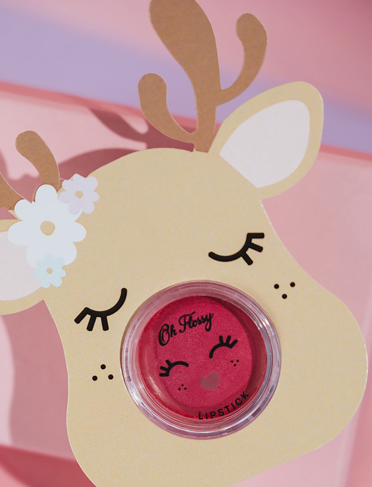 Oh Flossy - Lip Balm Pink - Reindeer Stocking Stuffer - förðunarvörur - pink - 1